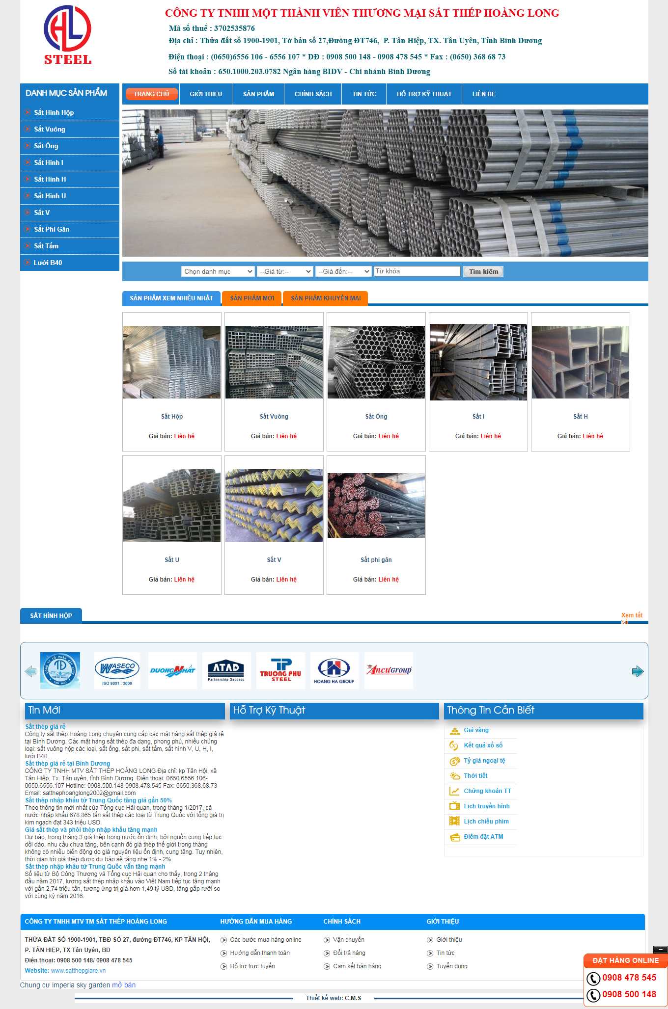 Thiết kế Web thép satthepgiare.vn