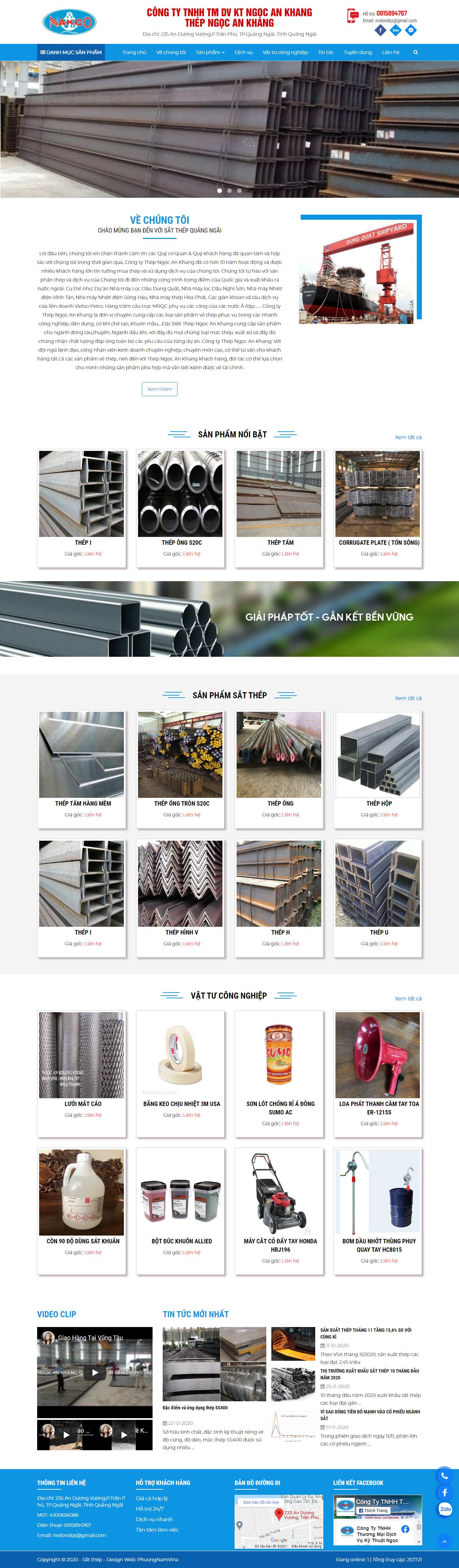 Thiết kế Web thép satthepquangngai.com
