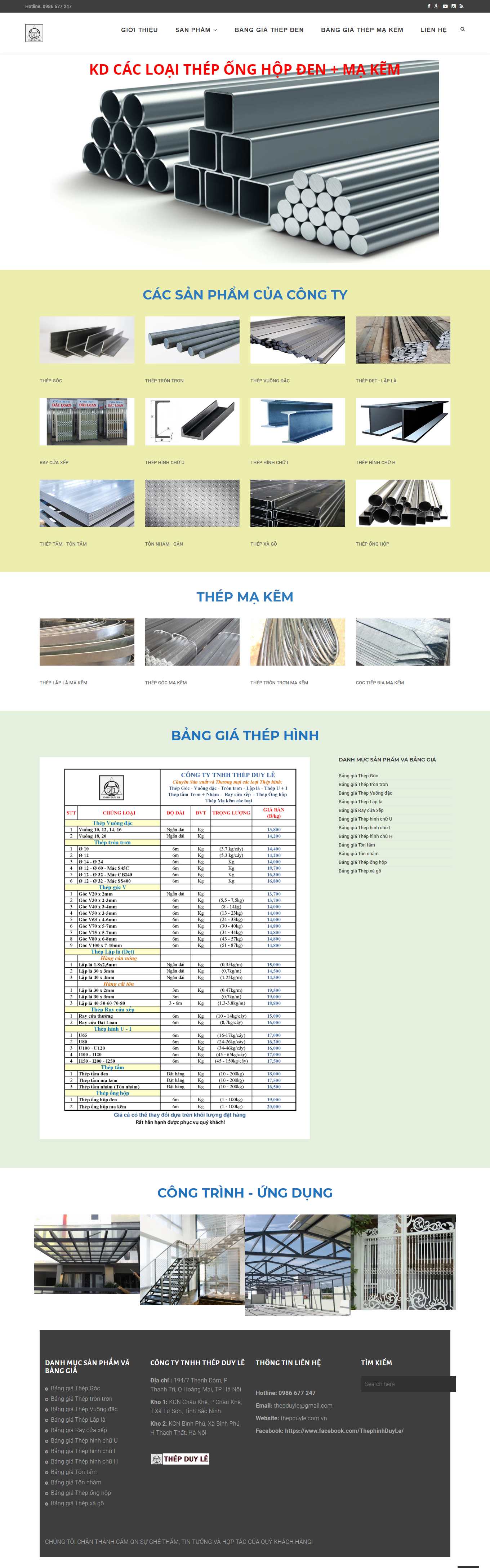 Thiết kế Web thép thepduyle.com.vn