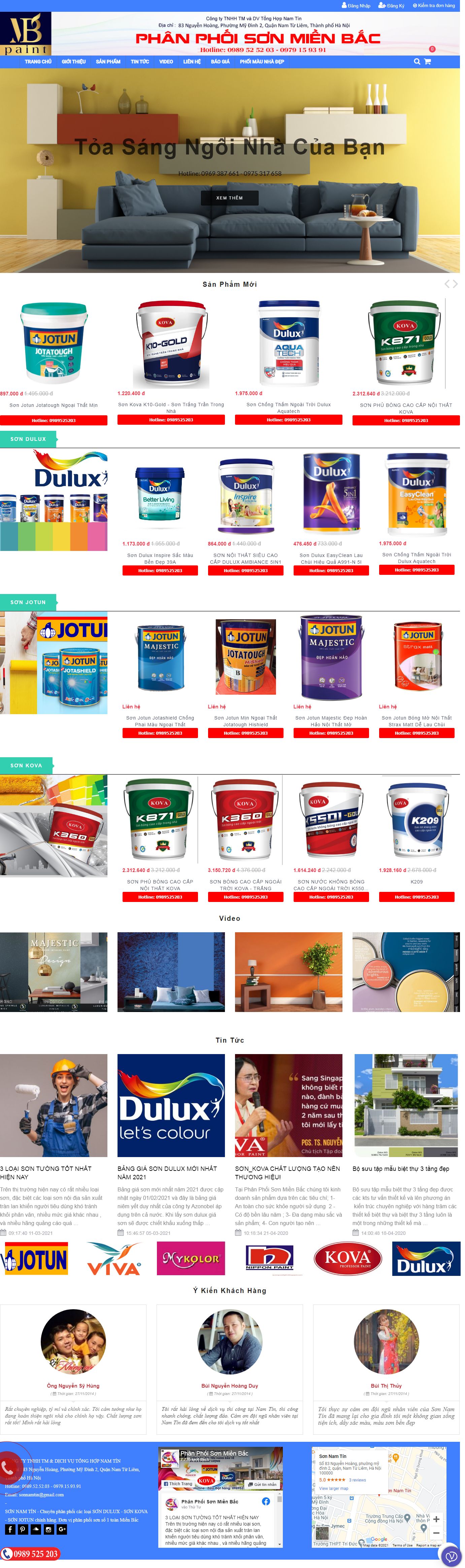 Thiết kế Web hà nội phanphoisonmienbac.vn