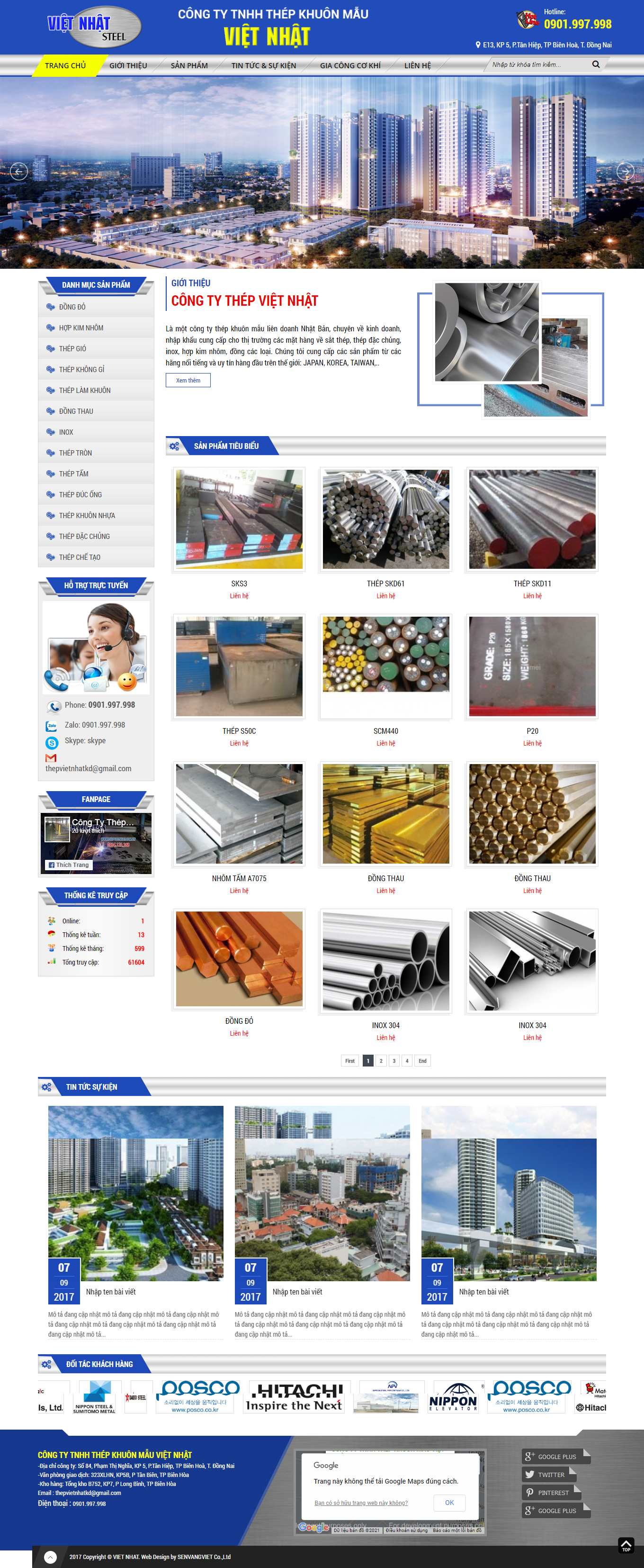 Thiết kế Web thép thepvietnhat.com.vn