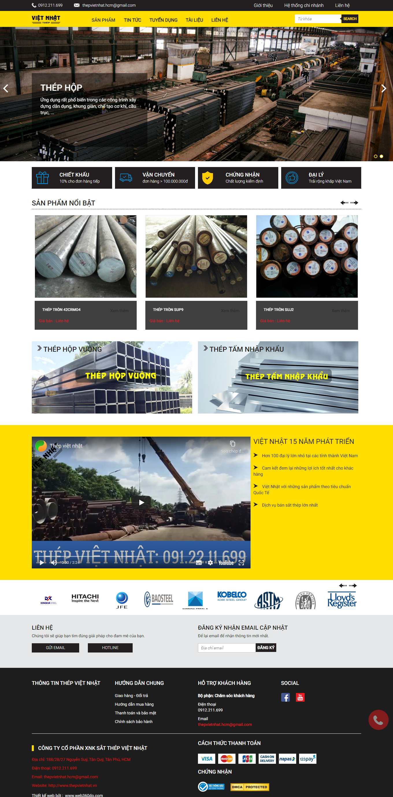 Thiết kế Web thép thepvietnhat.vn