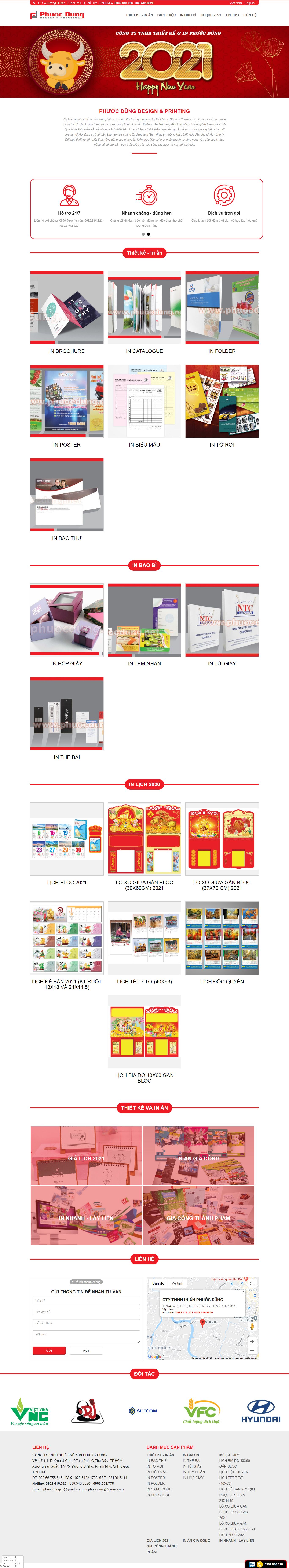 Thiết kế Web công ty in ấn phuocdung.net