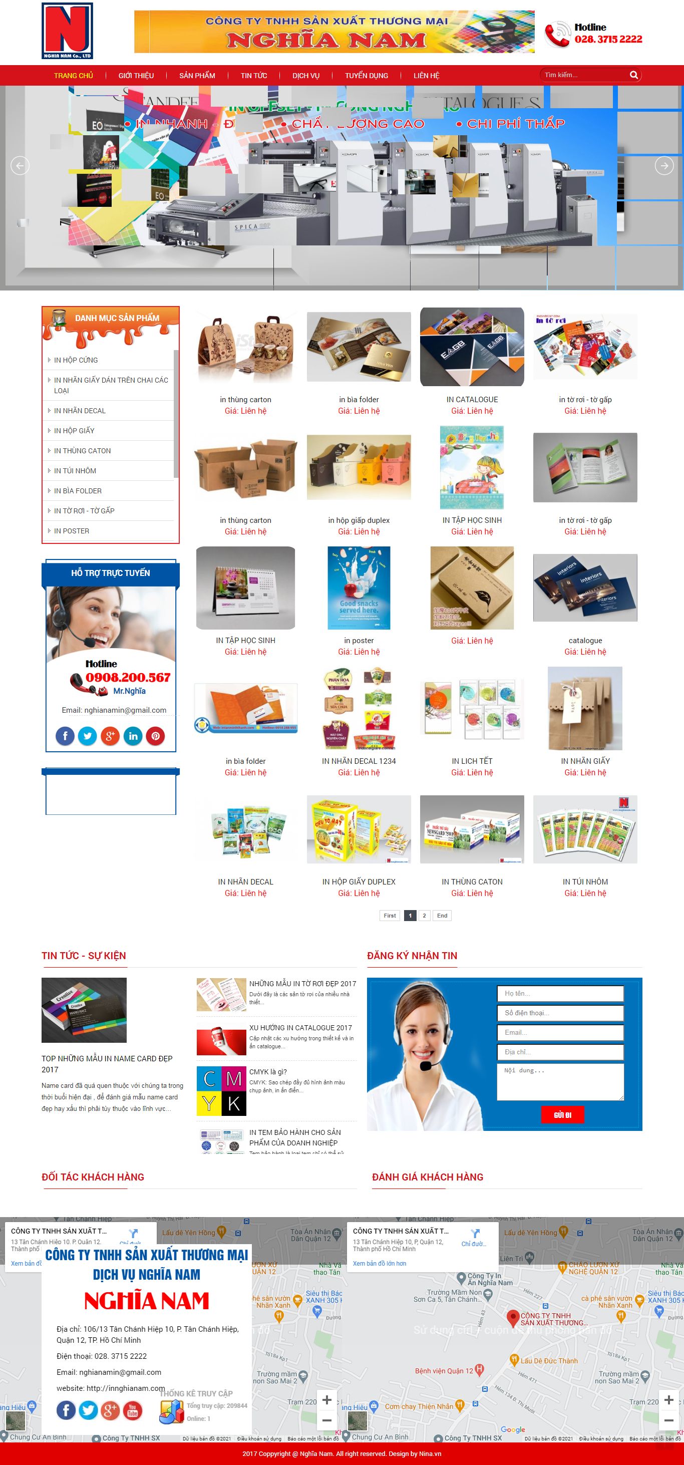 Thiết kế Web công ty in ấn innghianam.com