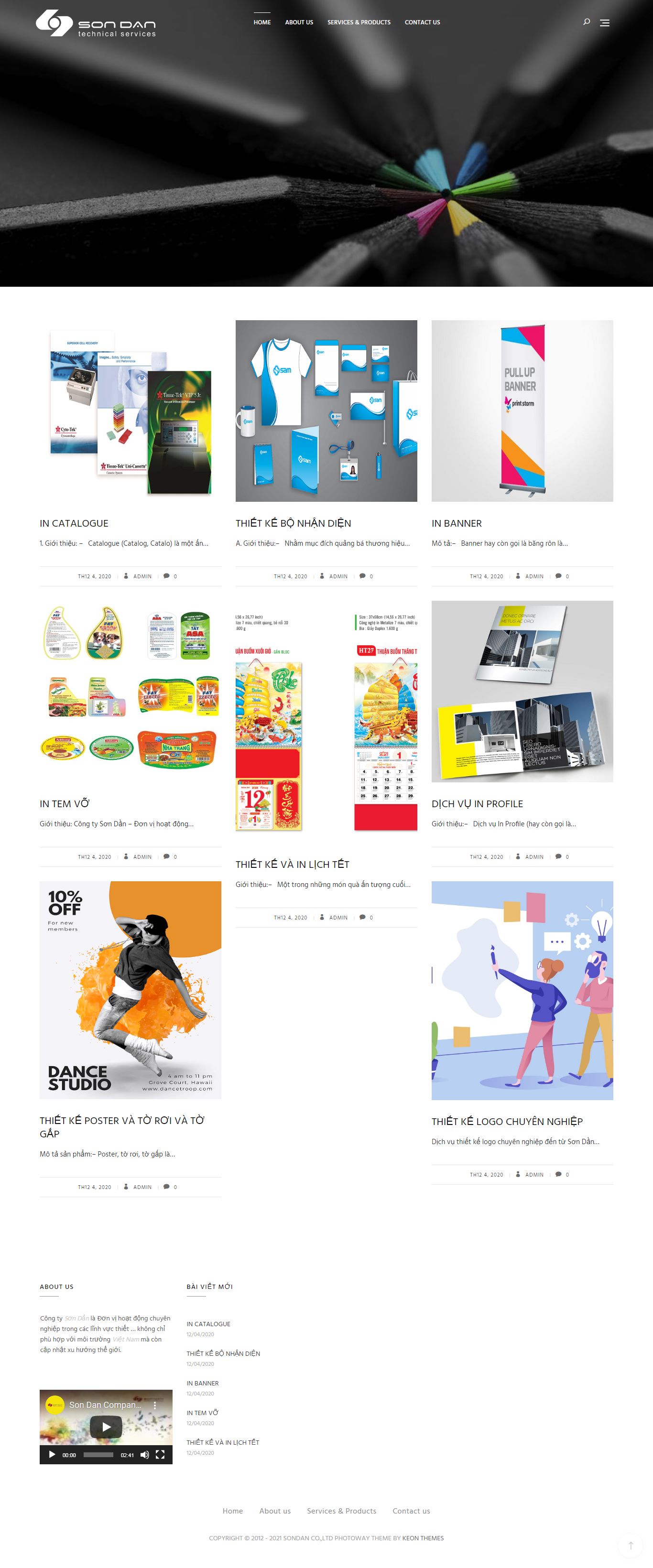 Thiết kế Web công ty in ấn sondan.com.vn