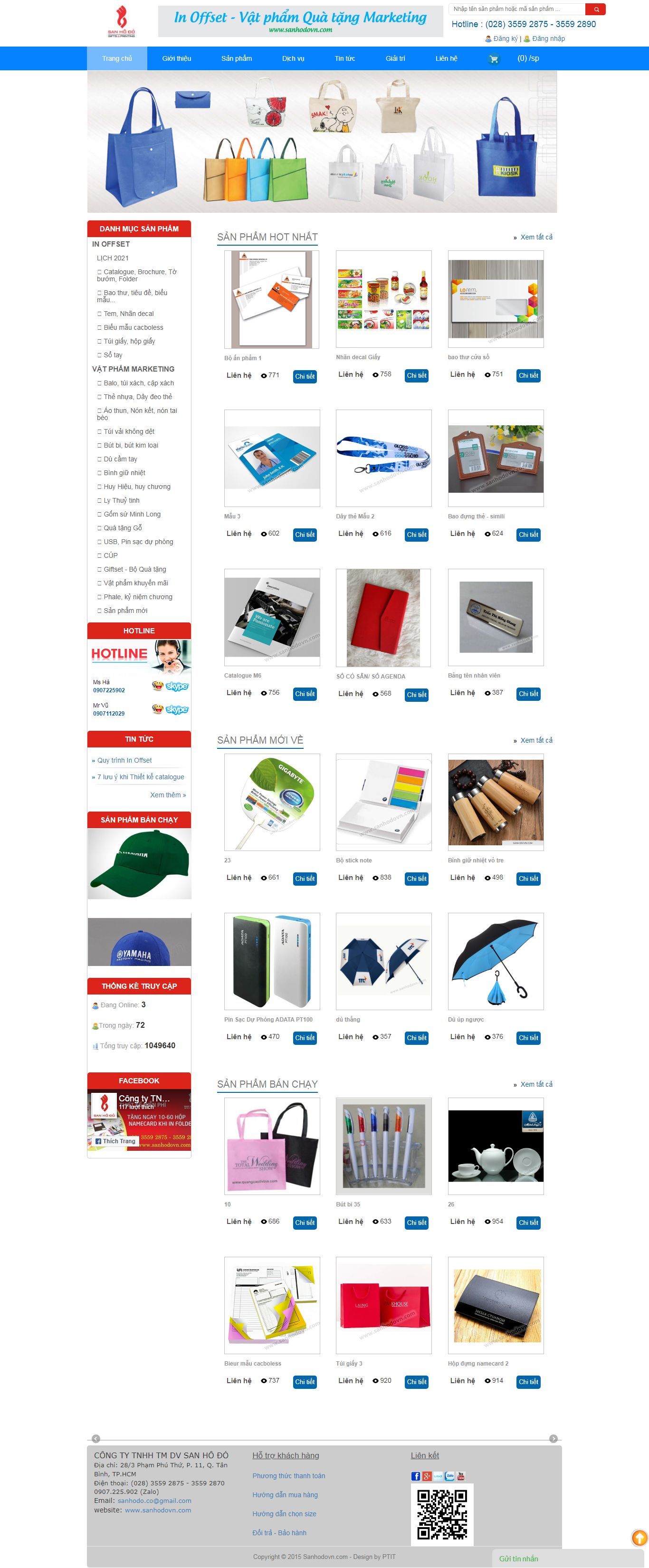 Thiết kế Web công ty in ấn sanhodovn.com