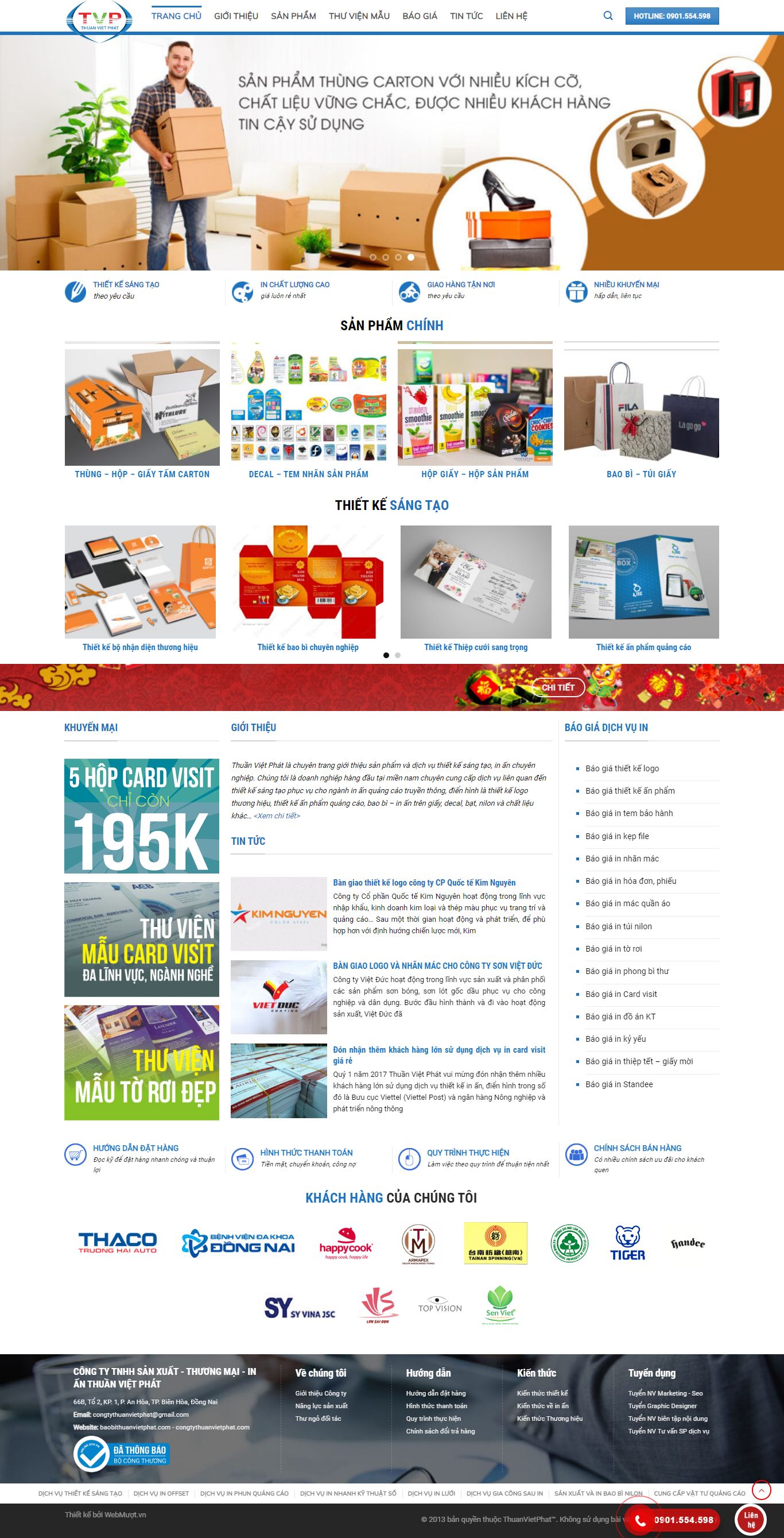 Thiết kế Web công ty in ấn baobithuanvietphat.com