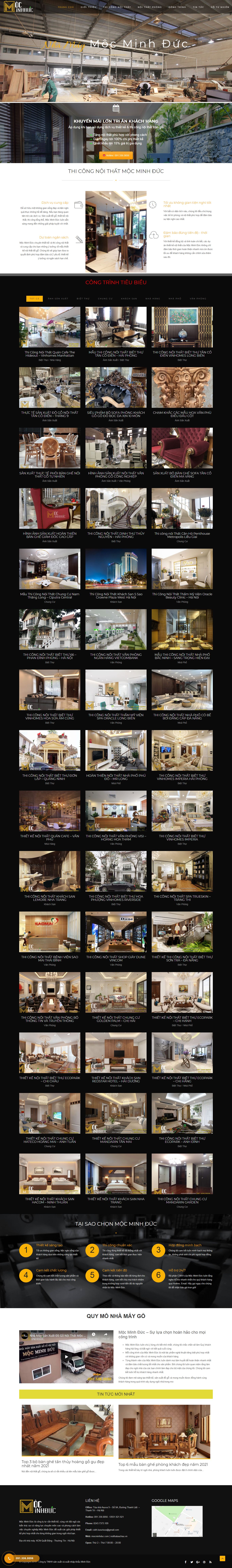 Thiết kế Web đồ nội thật mocminhduc.com