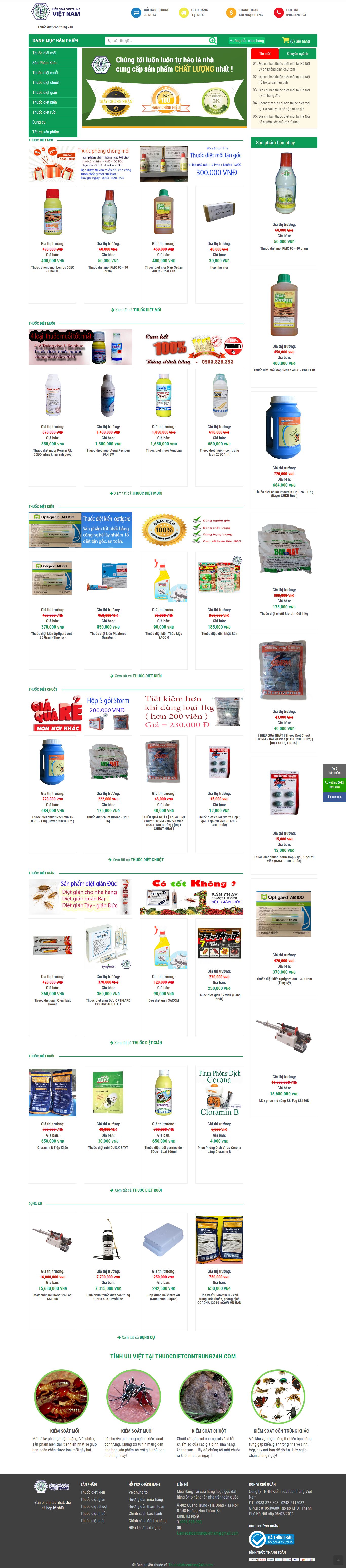 Thiết kế Web diệt mối thuocdietcontrung24h.com