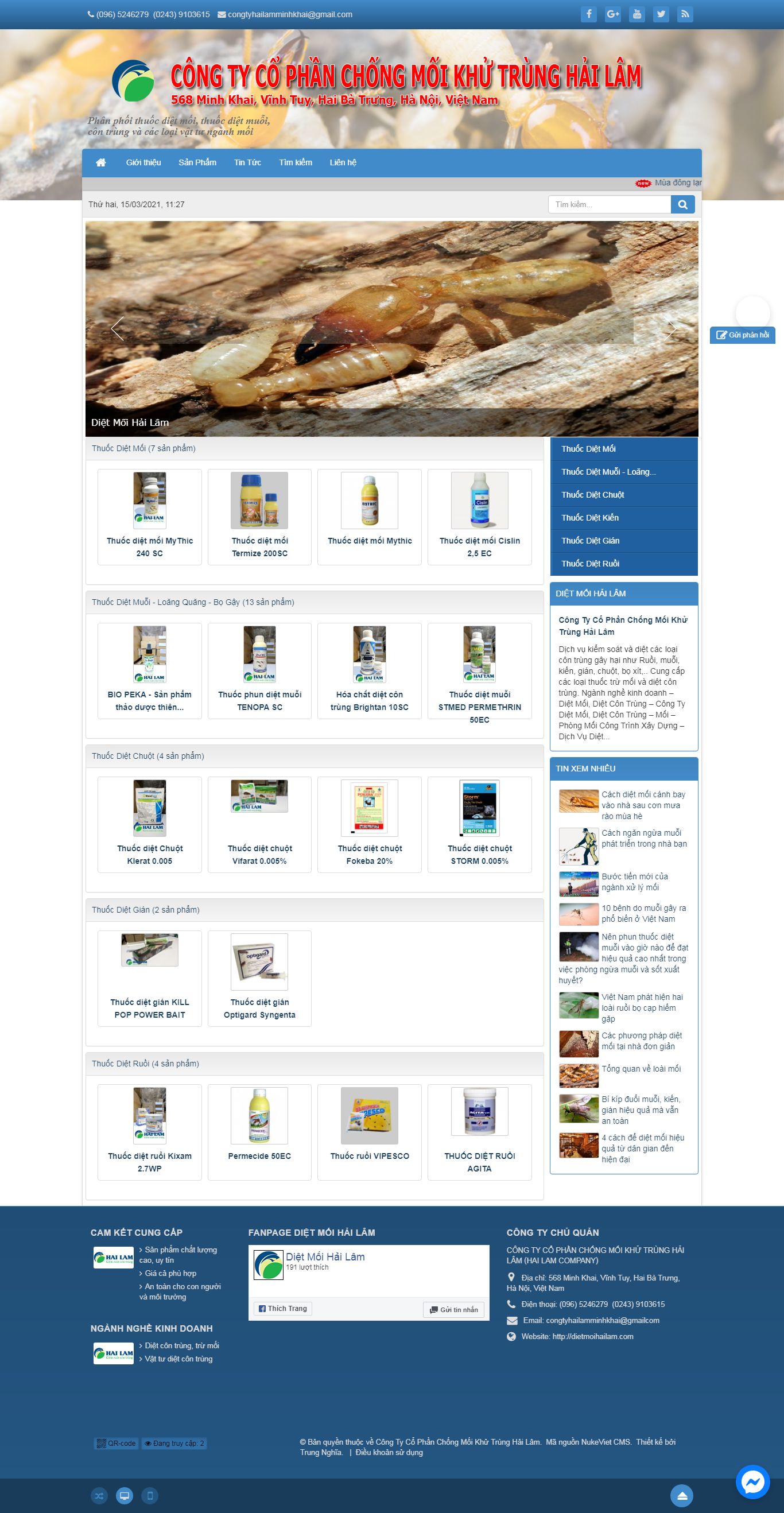 Thiết kế Web diệt mối dietmoihailam.com