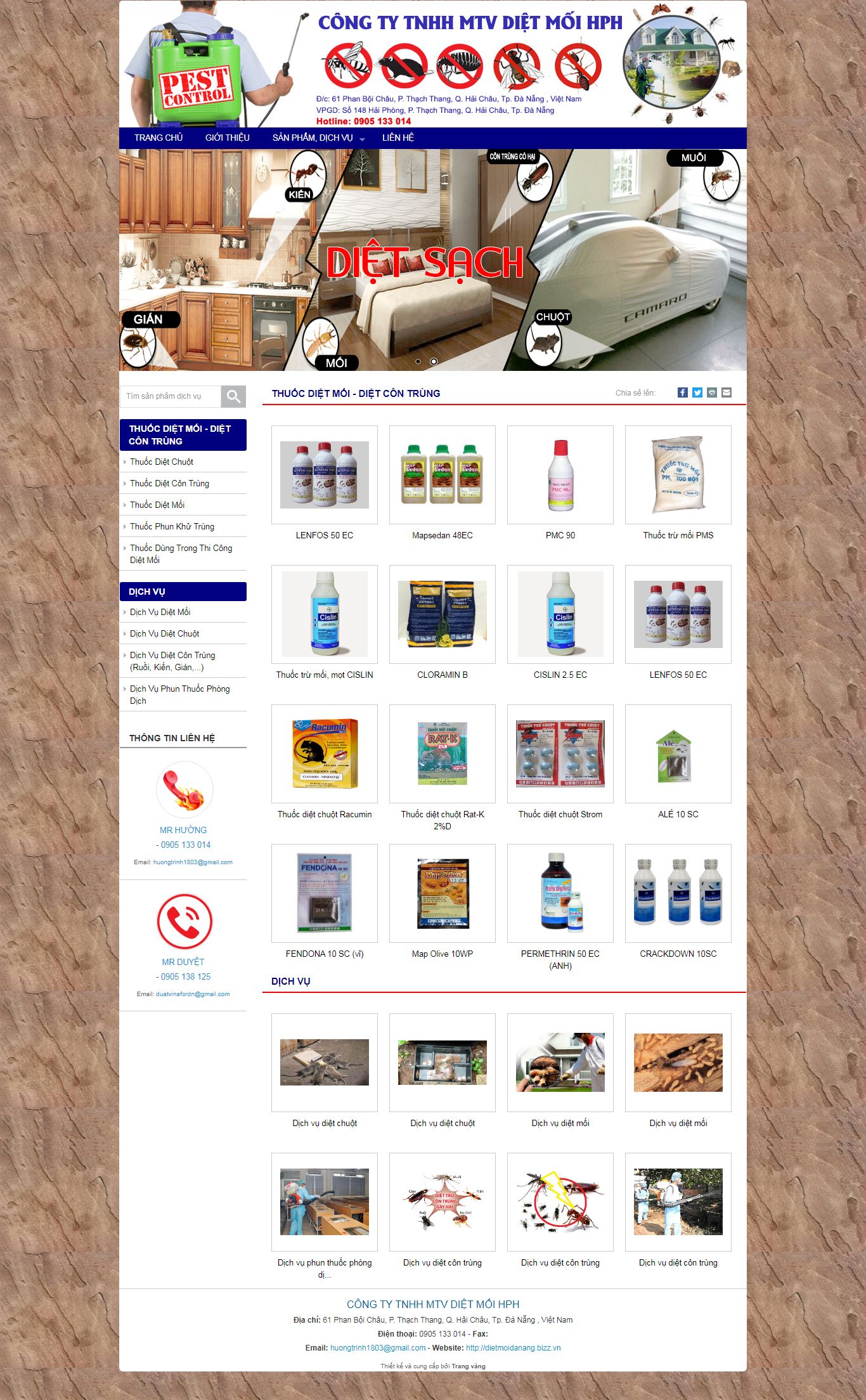 Thiết kế Web diệt mối dietmoidanang.bizz.vn