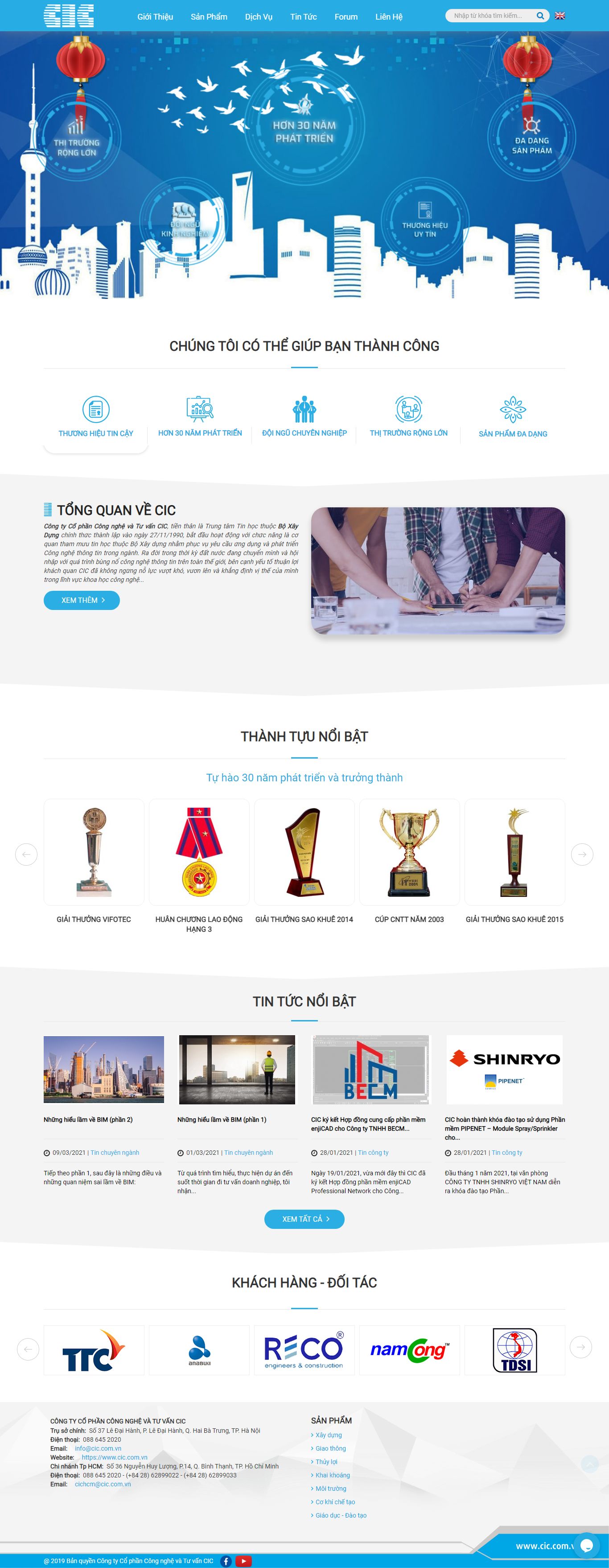 Thiết kế Web bán hàng online cic.com.vn