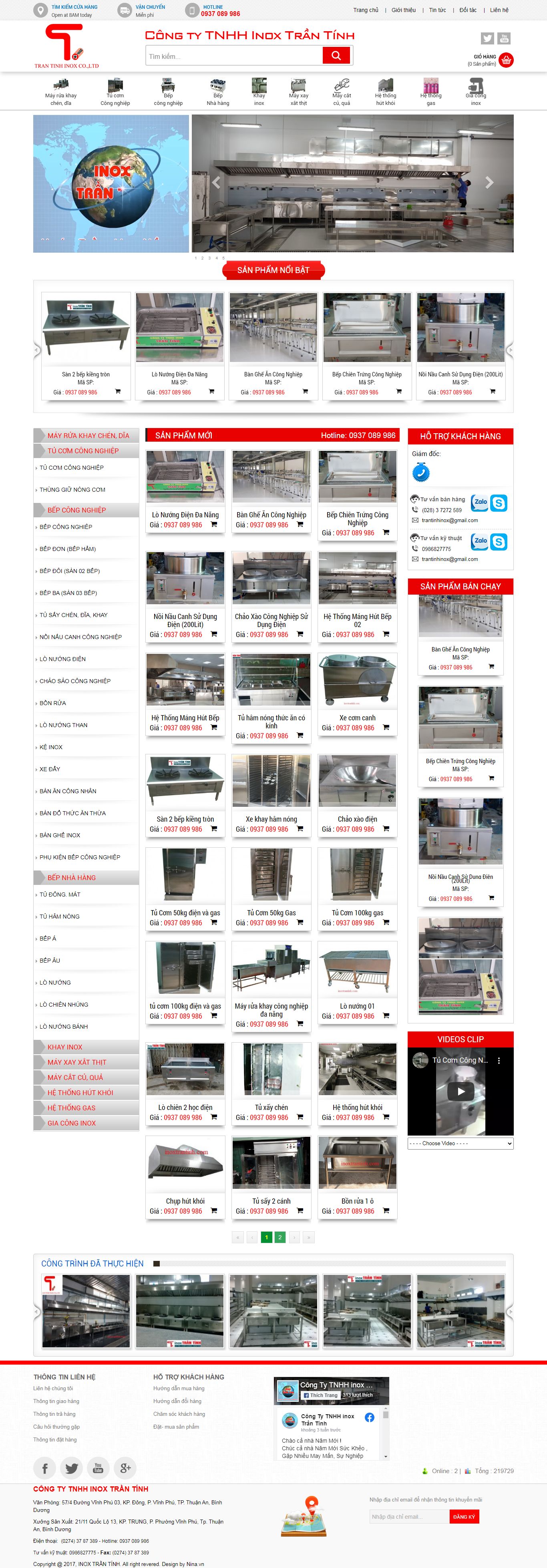 Thiết kế Web bán hàng online inoxtrantinh.com