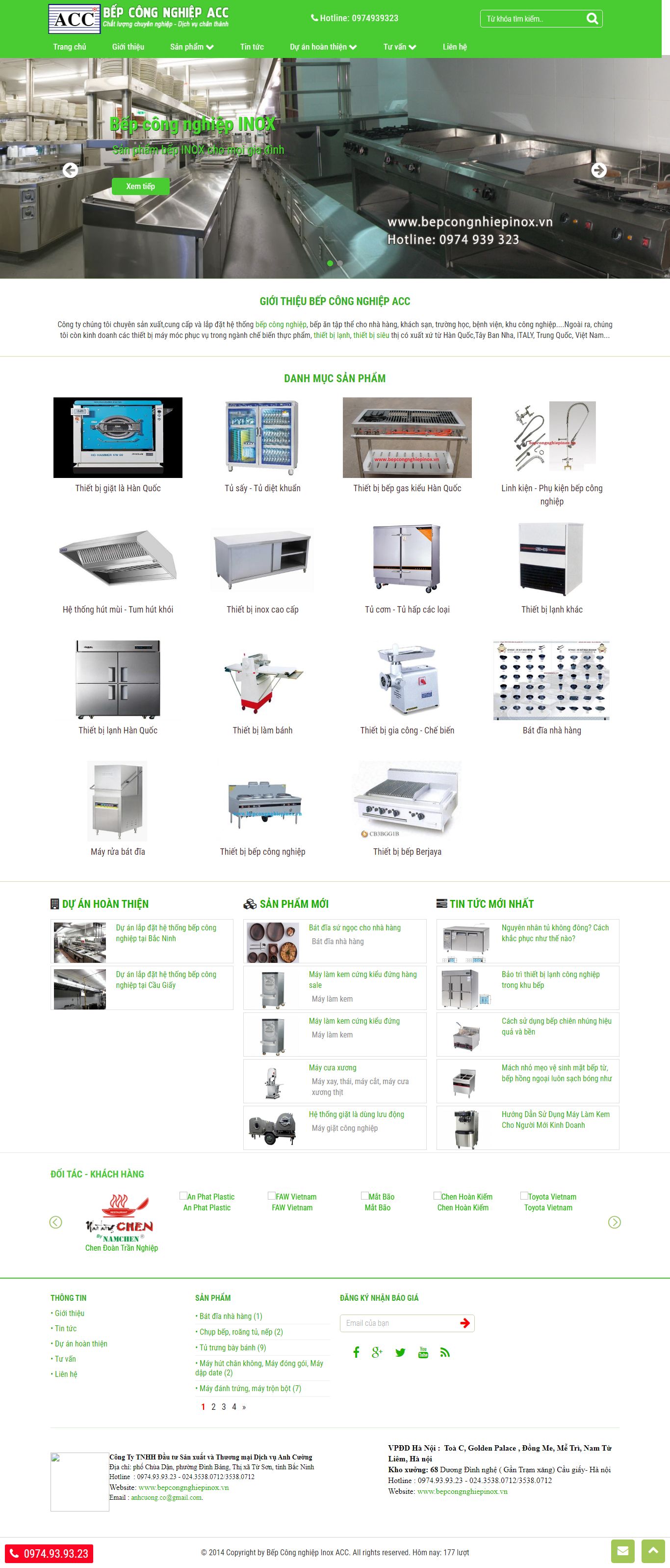 Thiết kế Web bán hàng online bepcongnghiepinox.vn