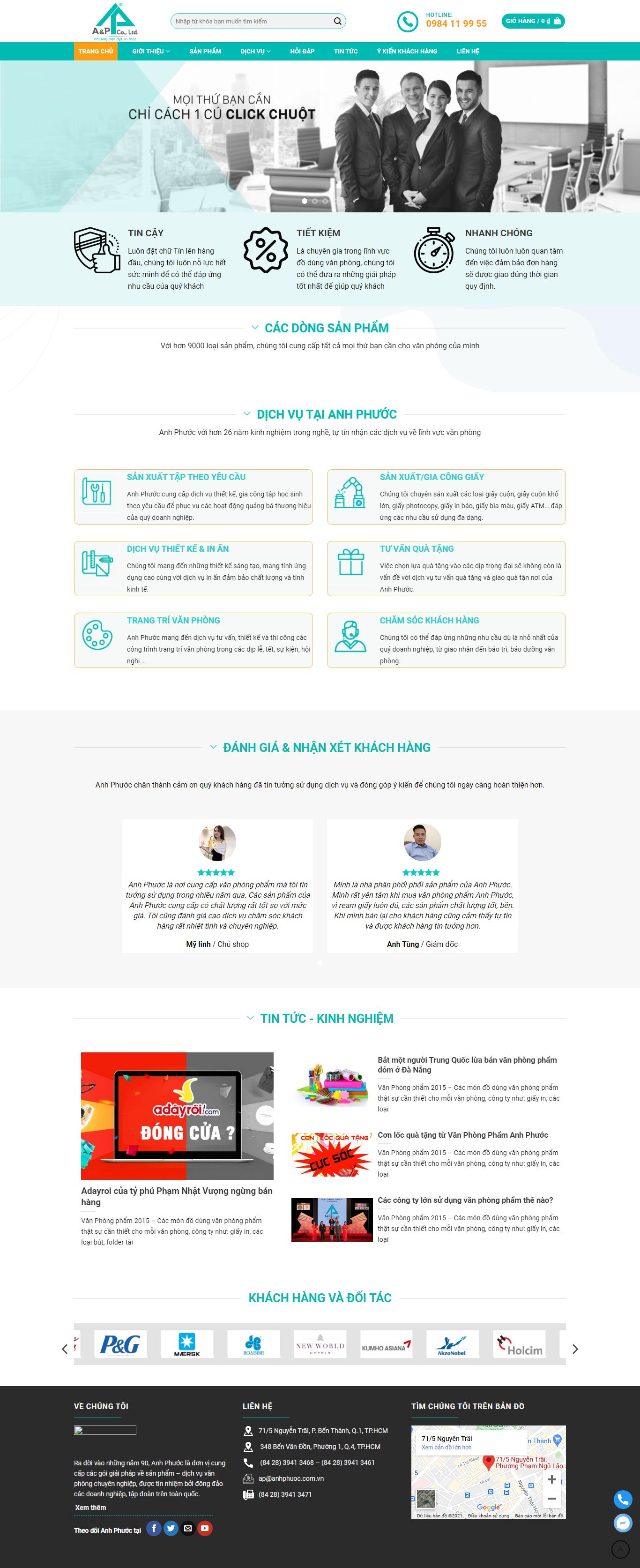 Thiết kế Web văn phòng phẩm anhphuoc.com.vn