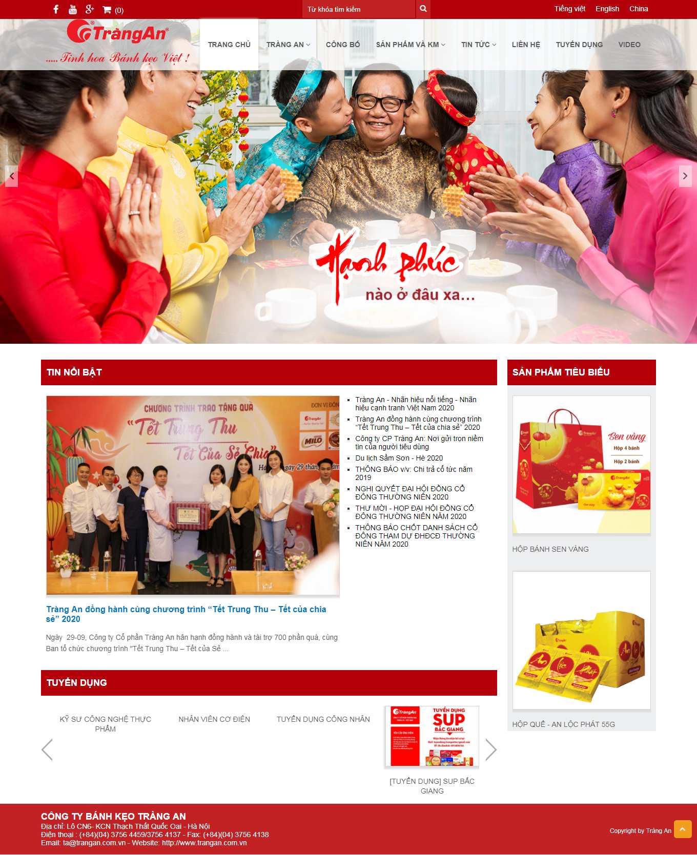 Thiết kế Web bánh kẹo trangan.com.vn