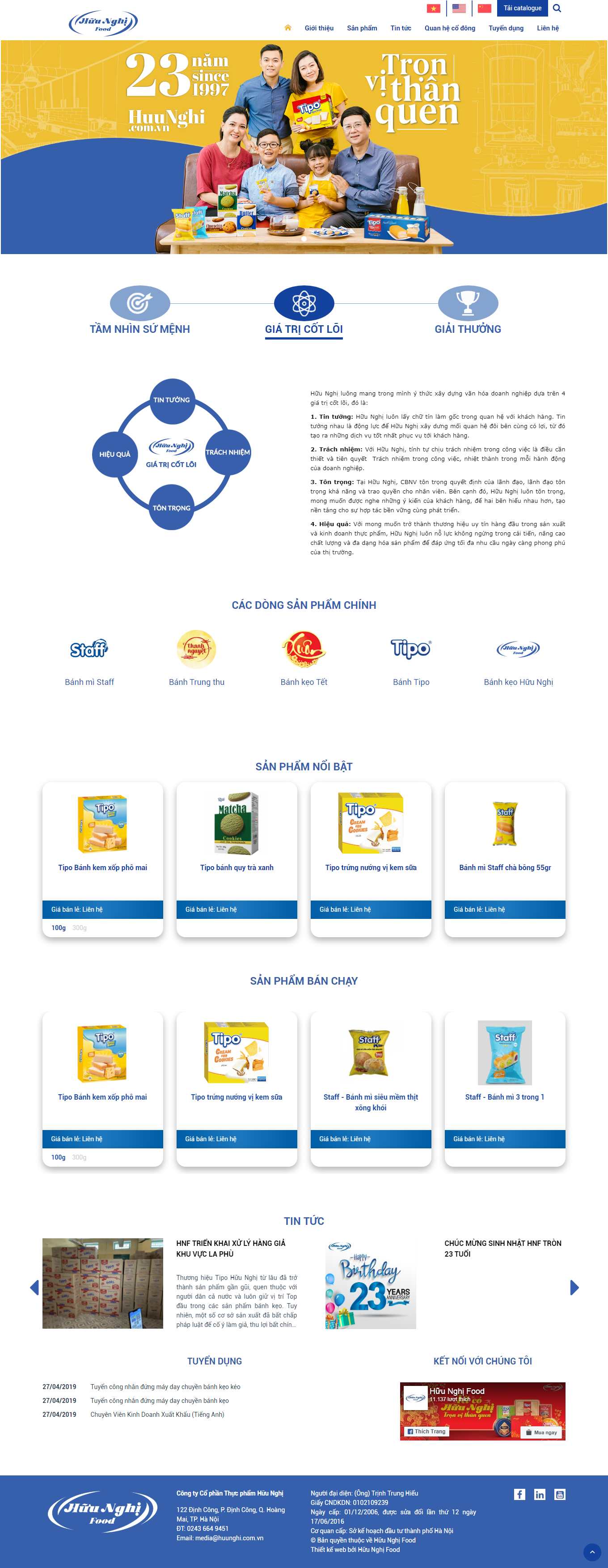 Thiết kế Web bánh kẹo huunghi.com.vn