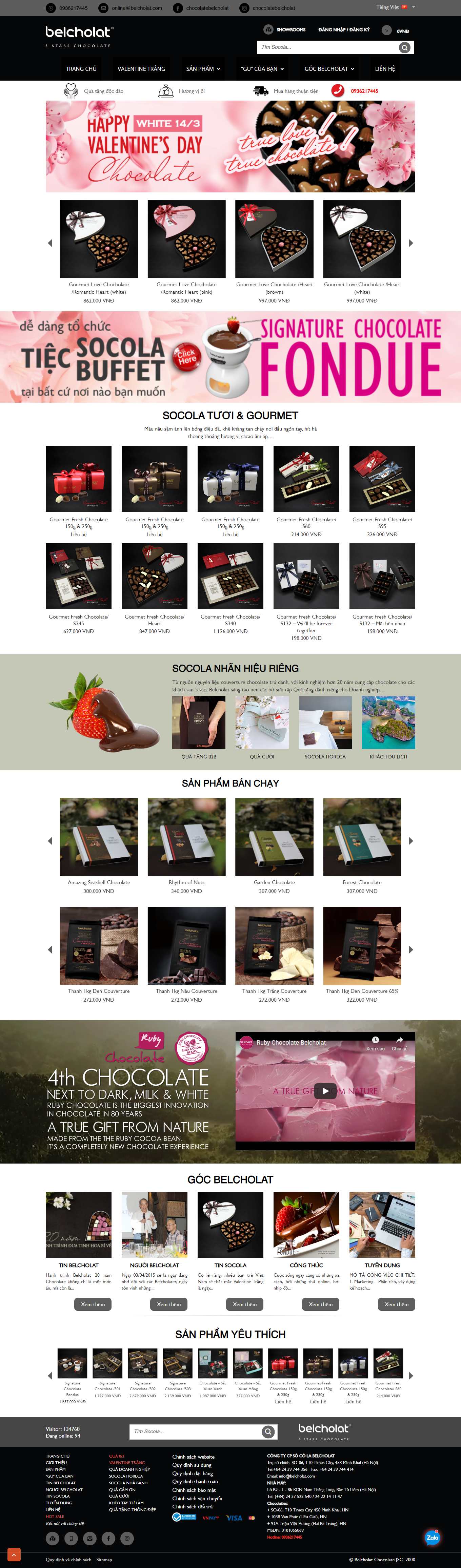 Thiết kế Web bánh kẹo belcholat.com