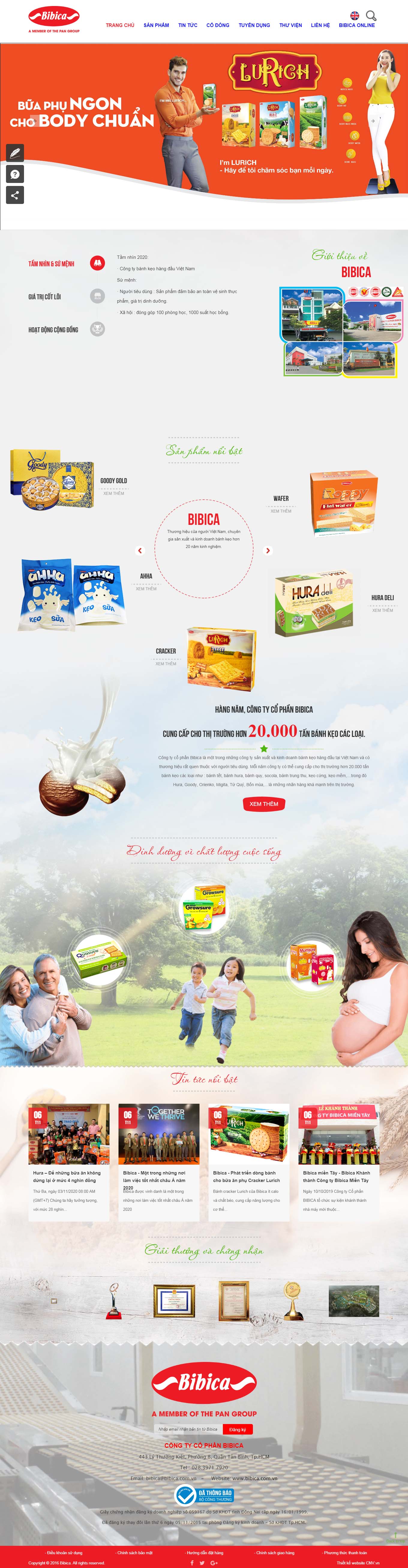 Thiết kế Web bánh kẹo bibica.com.vn