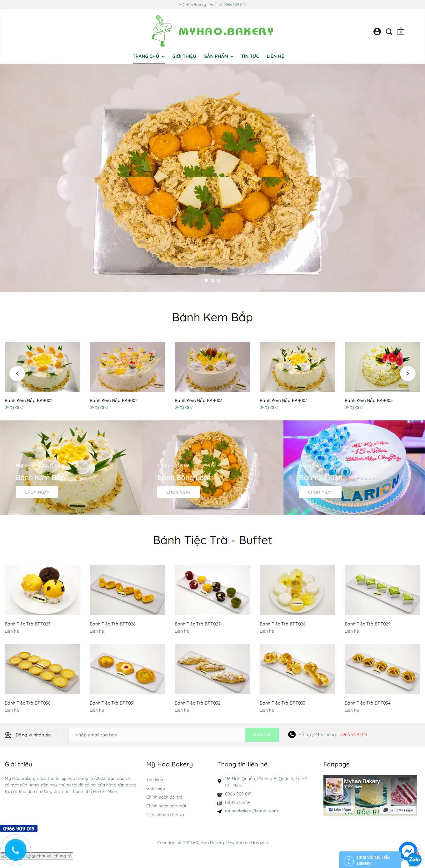 Thiết kế Web bánh kẹo myhaobakery.com