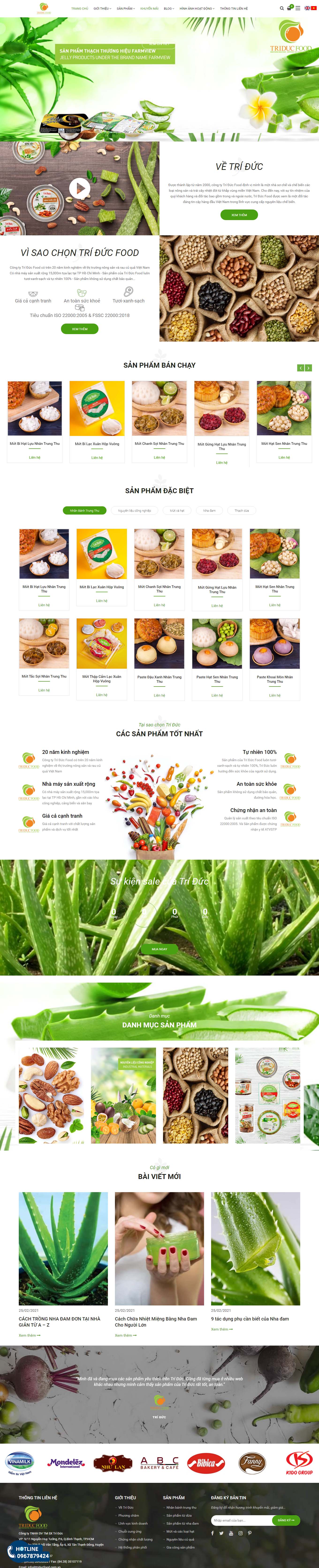 Thiết kế Web bánh kẹo triducfood.com.vn