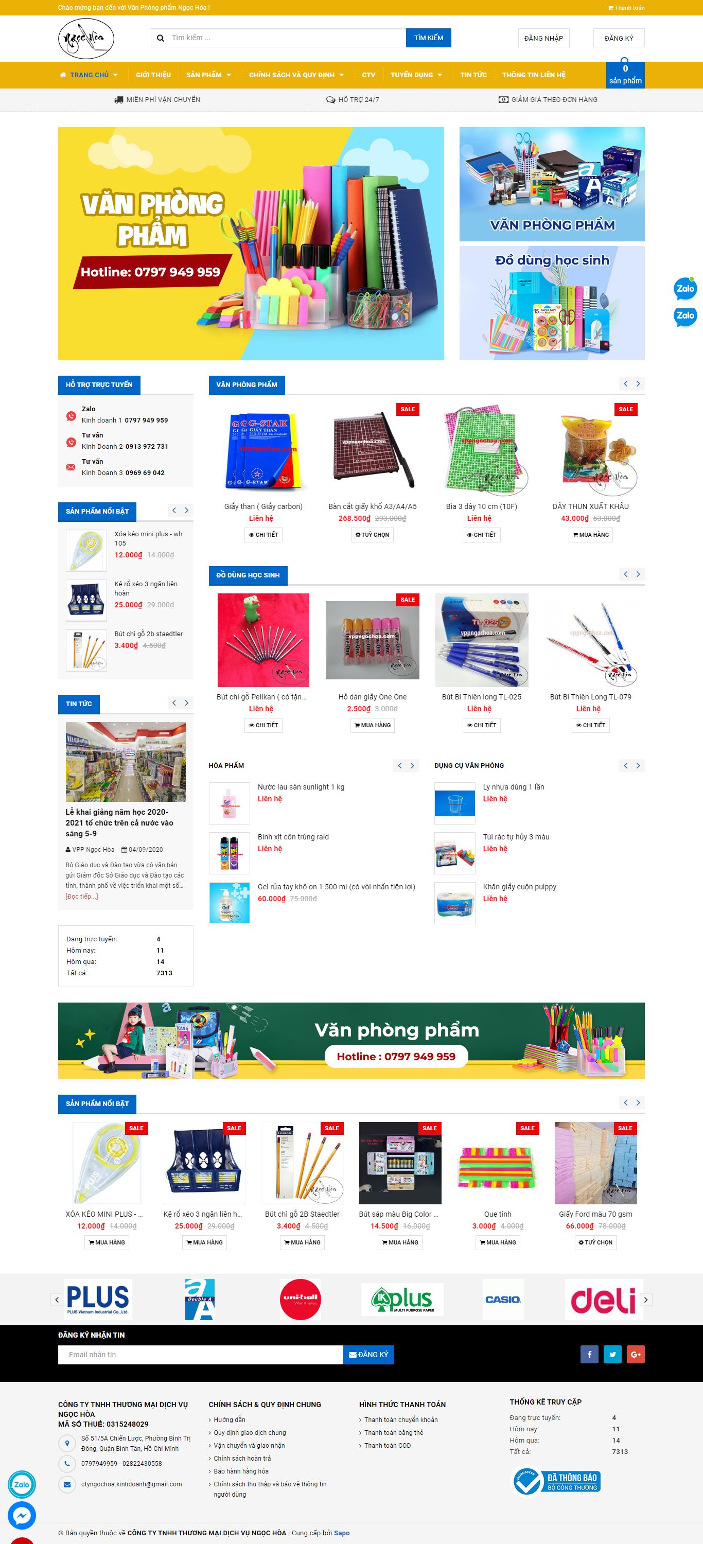 Thiết kế Web văn phòng phẩm vppngochoa.com