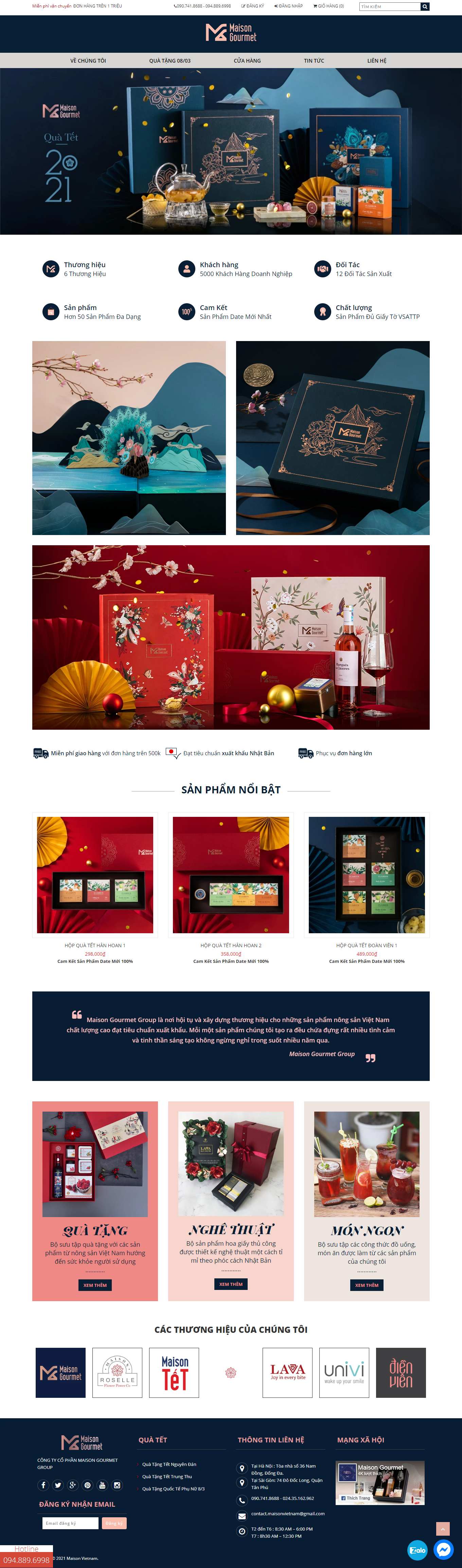 Thiết kế Web hàng tết maisonvietnam.vn