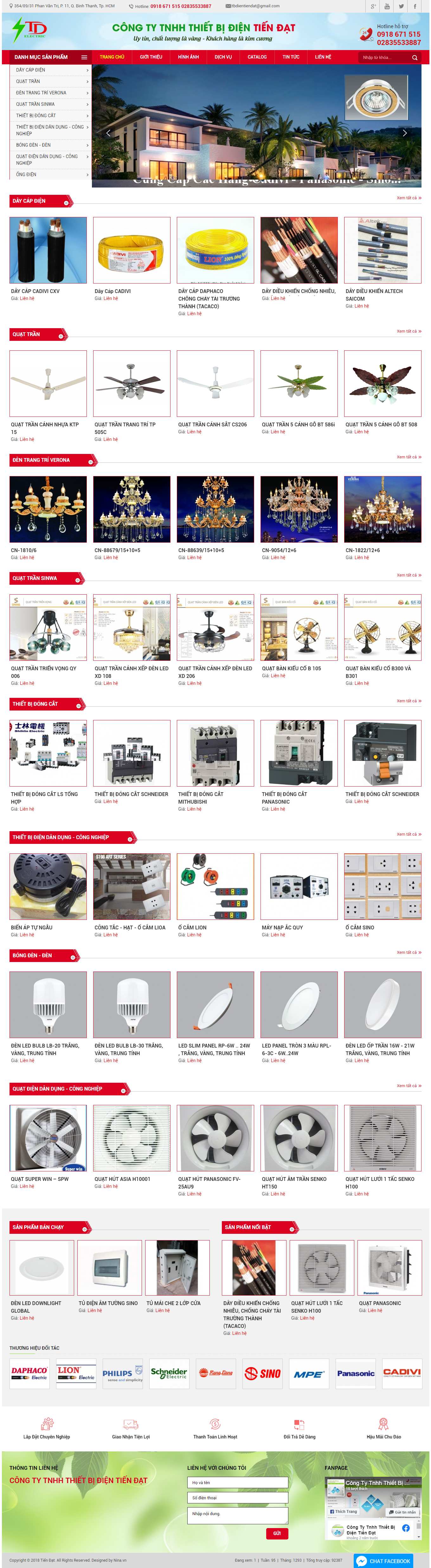 Thiết kế Web bán quạt thietbidientiendat.com