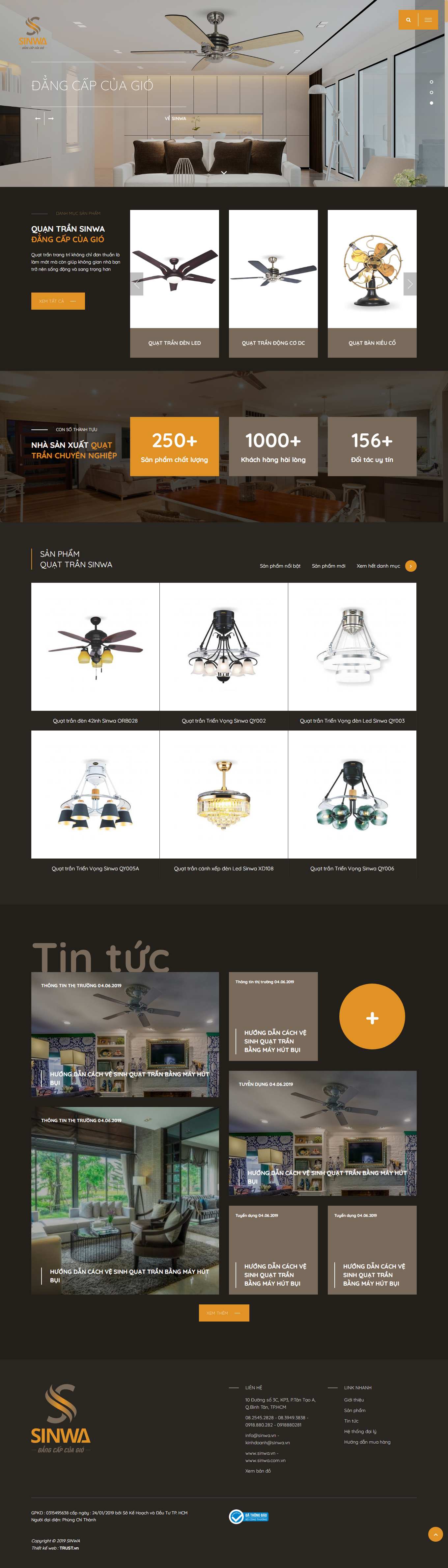 Thiết kế Web bán quạt sinwa.vn