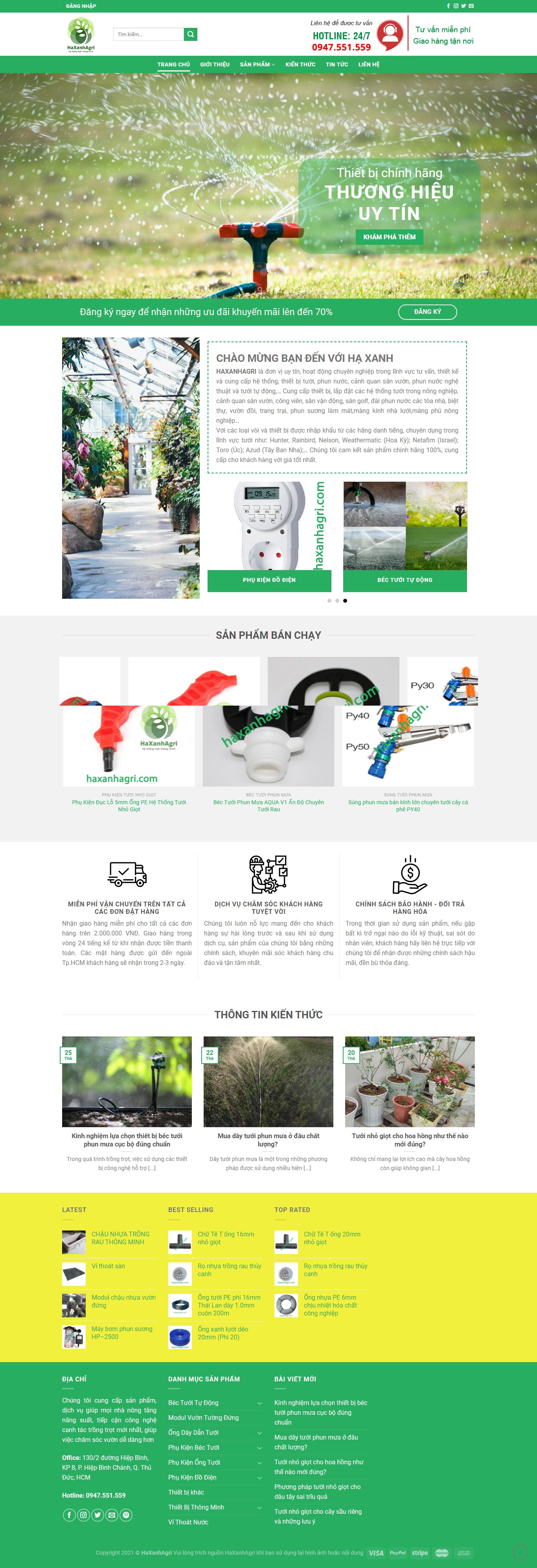 Thiết kế Web nông nghiệp haxanhagri.com