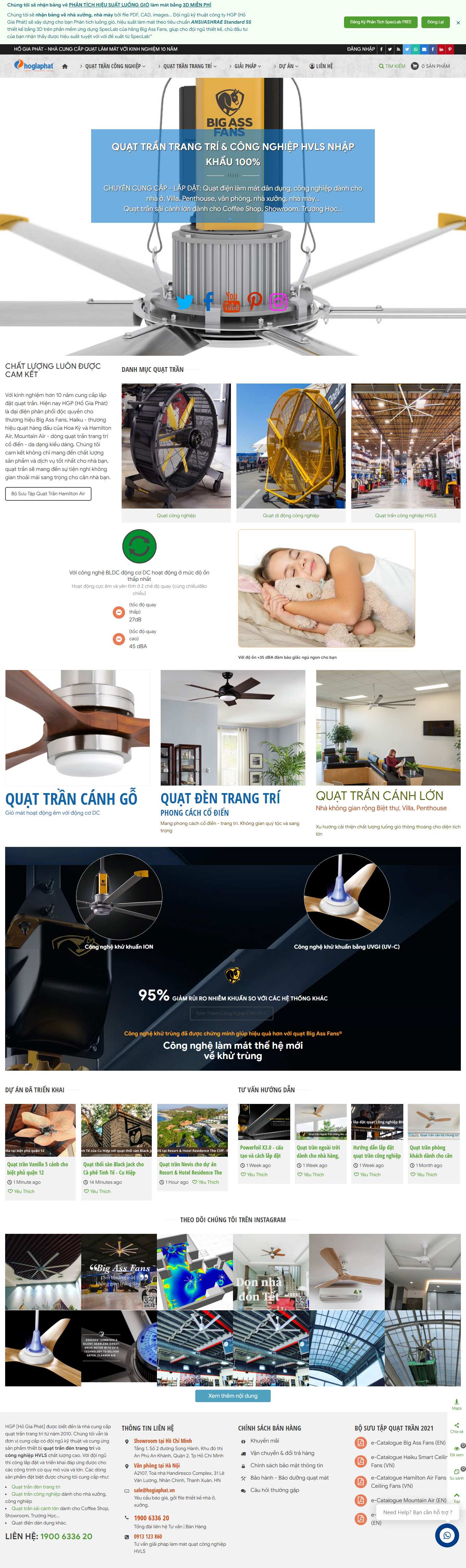 Thiết kế Web bán quạt hogiaphat.vn