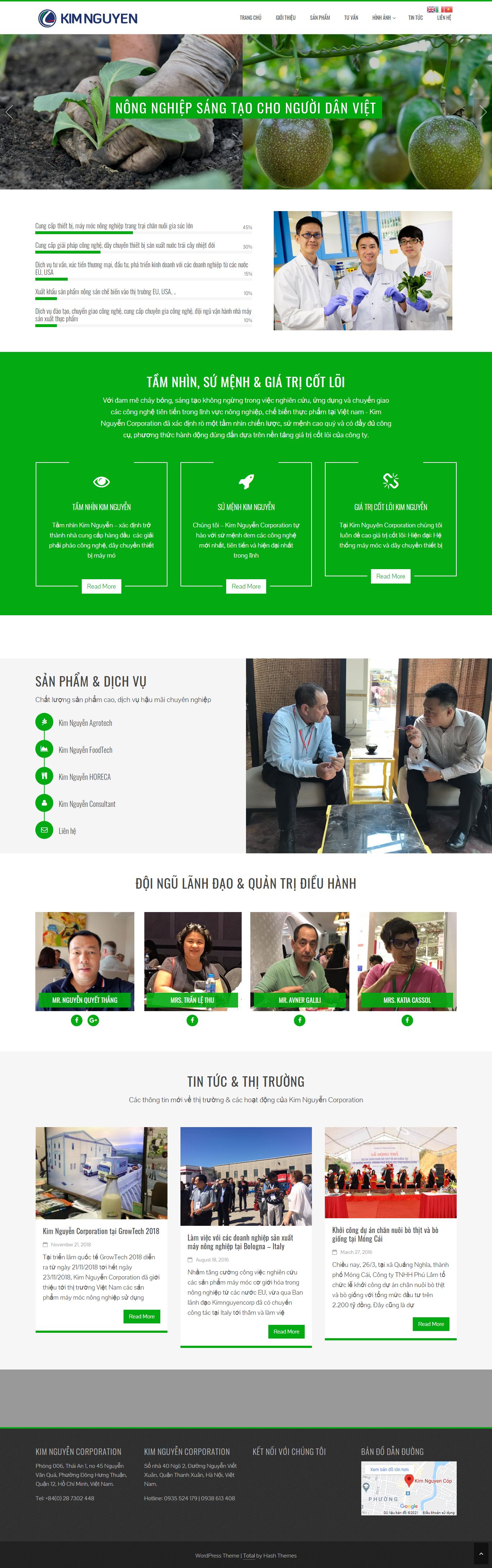 Thiết kế Web nông nghiệp kimnguyencorp.net
