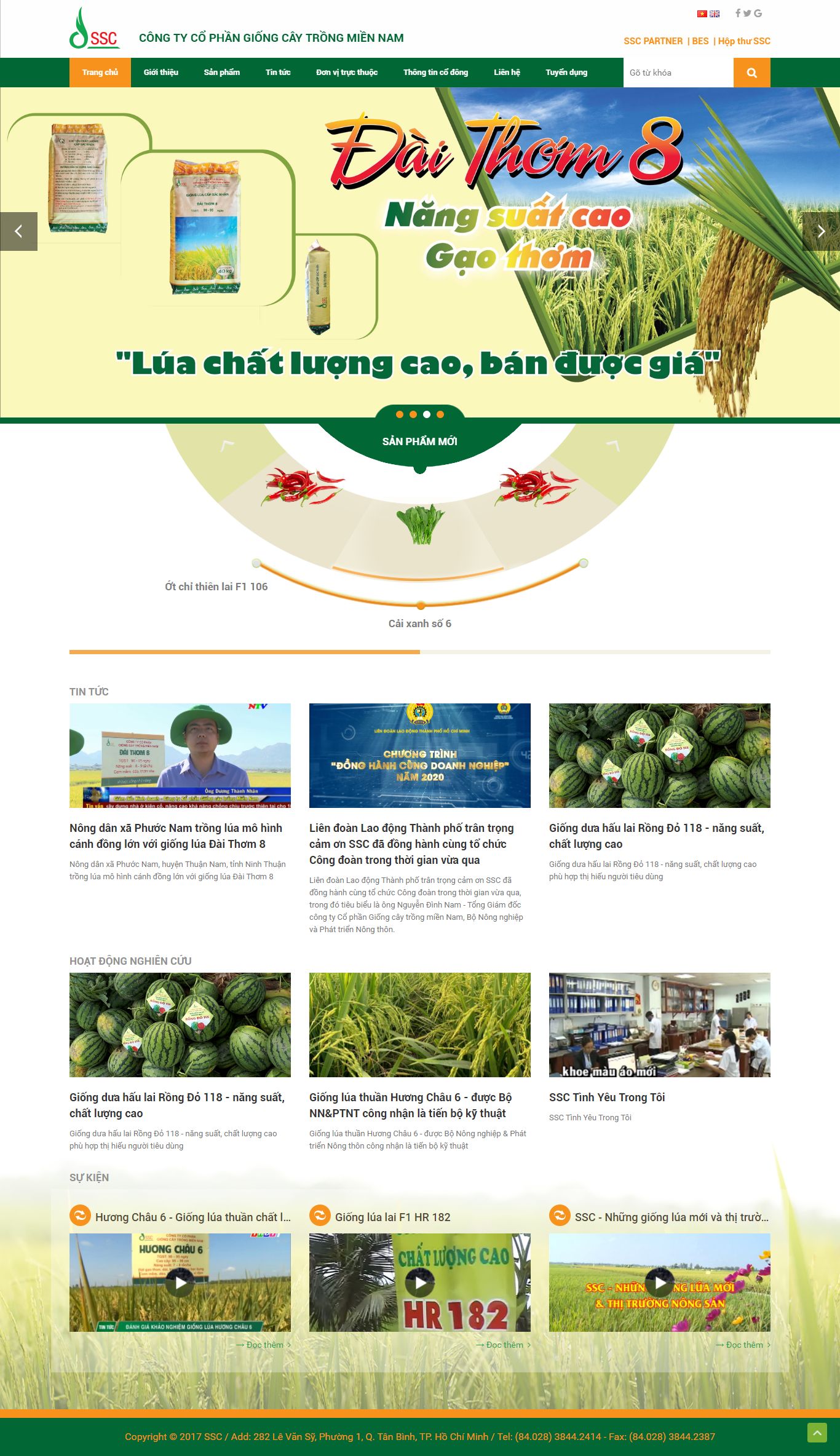 Thiết kế Web nông nghiệp ssc.com.vn