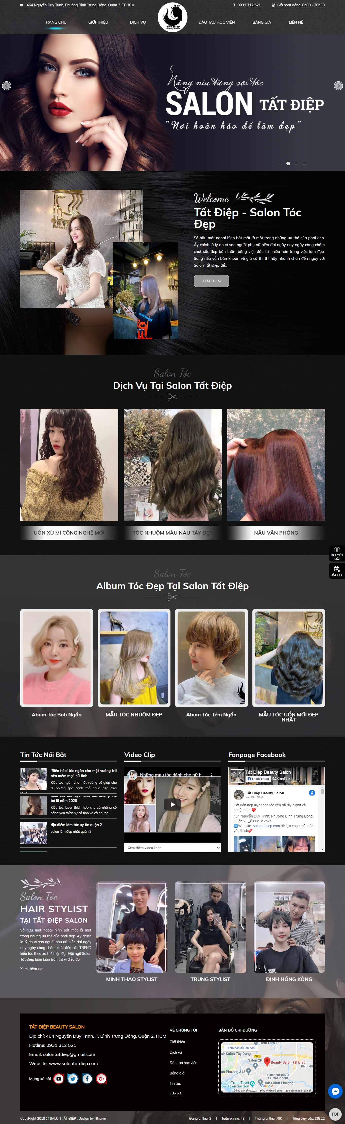 Thiết kế Web salon tóc salontatdiep.com