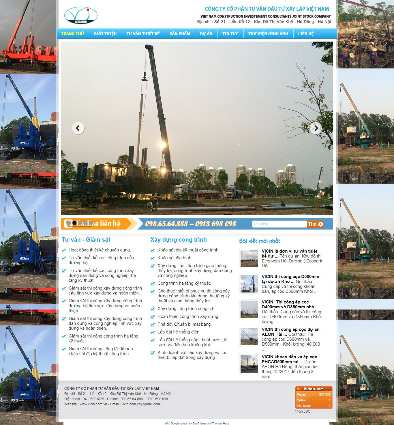 Thiết kế Web xây dựng vicin.com.vn