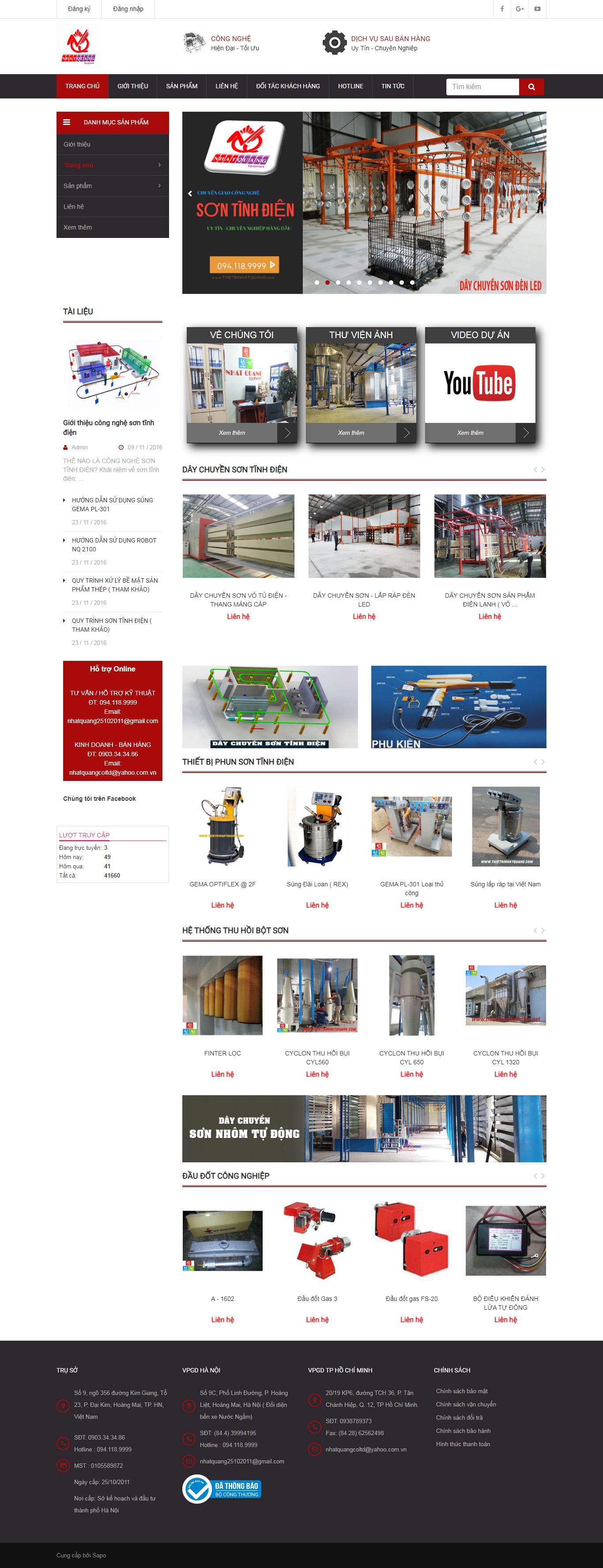 Thiết kế Web thủ công mỹ nghệ thietbinhatquang.com