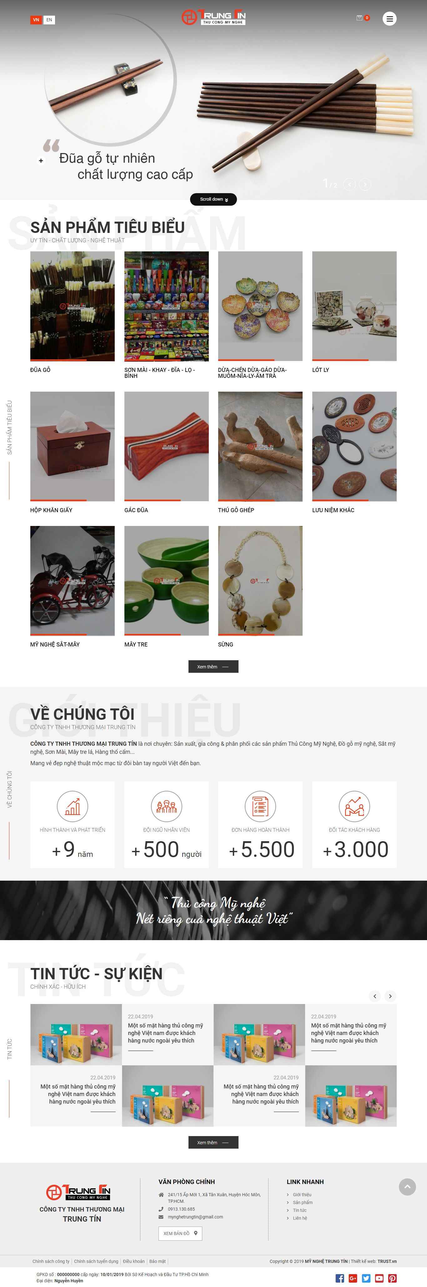 Thiết kế Web thủ công mỹ nghệ mynghetrungtin.com