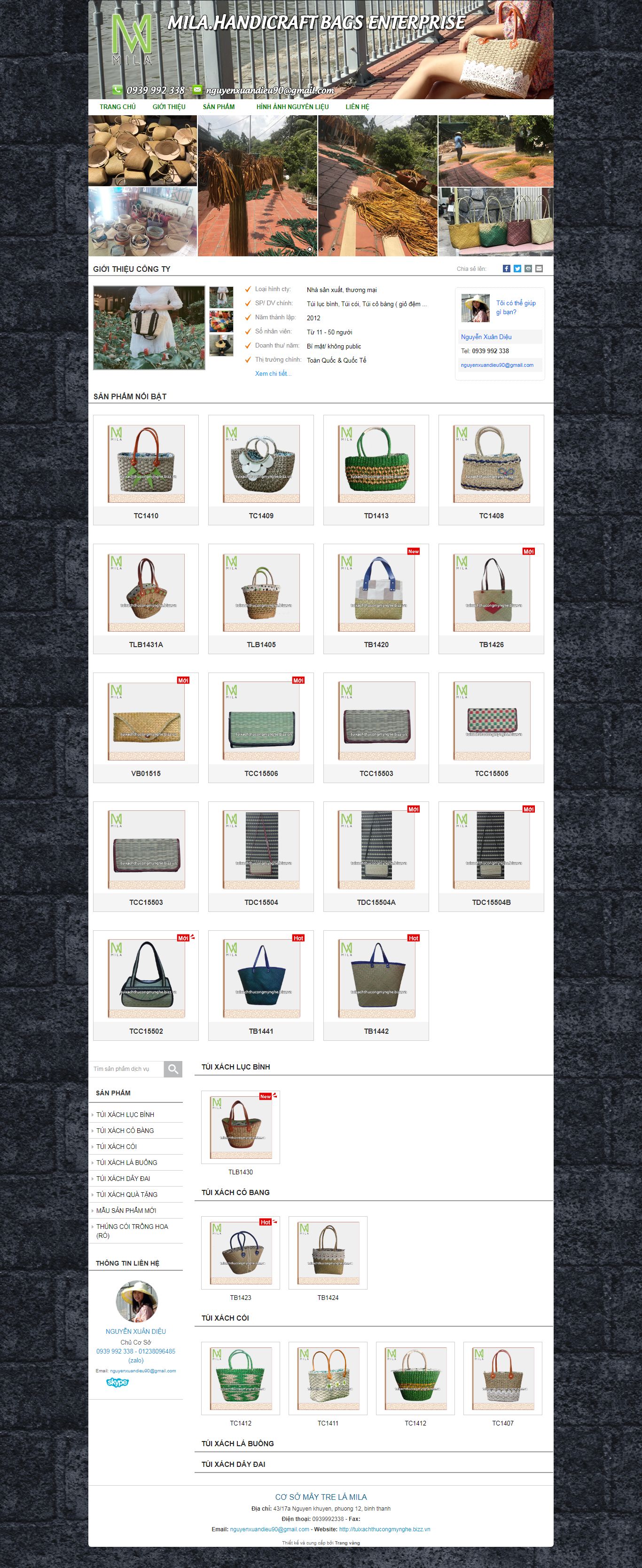 Thiết kế Web thủ công mỹ nghệ tuixachthucongmynghe.bizz.vn