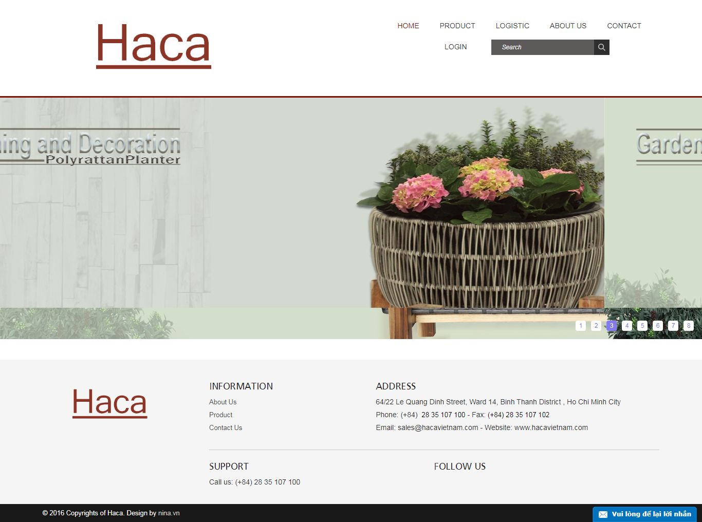 Thiết kế Web thủ công mỹ nghệ hacavietnam.com