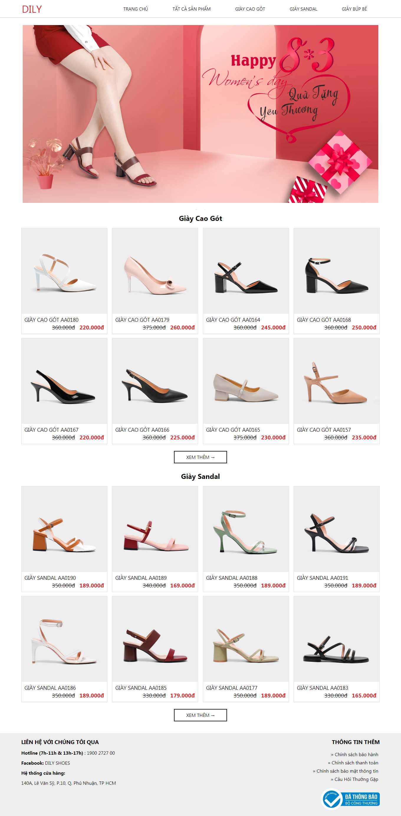 Thiết kế Web bán giày thể thao dily.vn