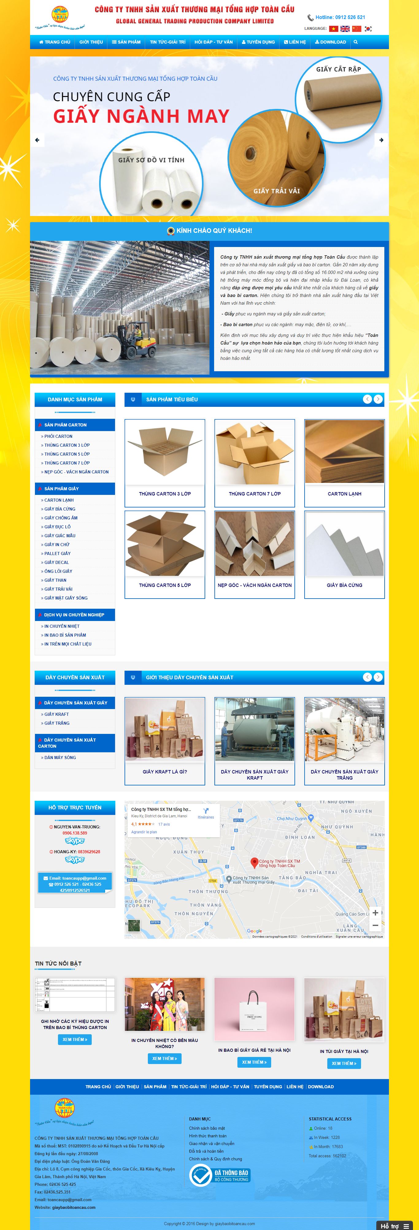 Thiết kế Web sản xuất bao bì giaybaobitoancau.com