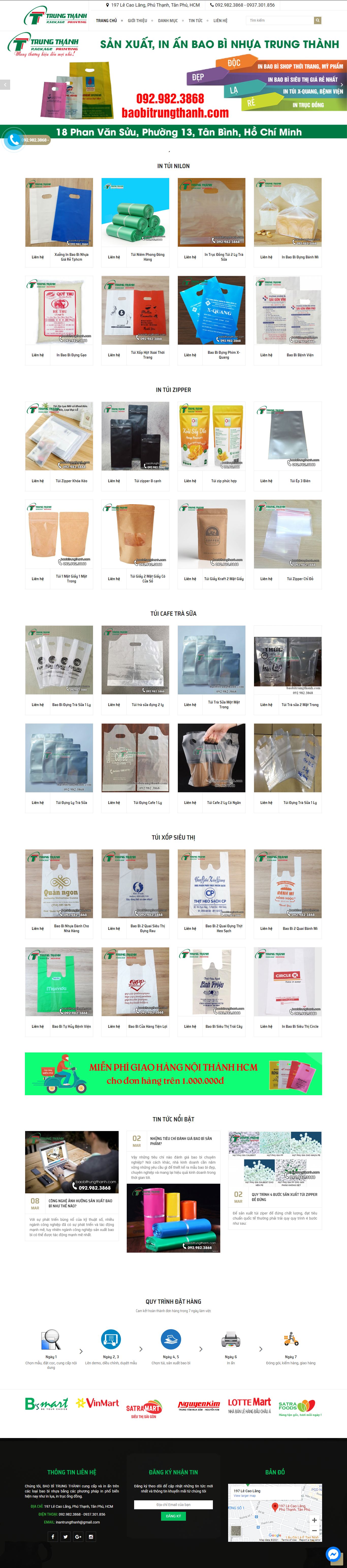 Thiết kế Web sản xuất bao bì baobitrungthanh.com