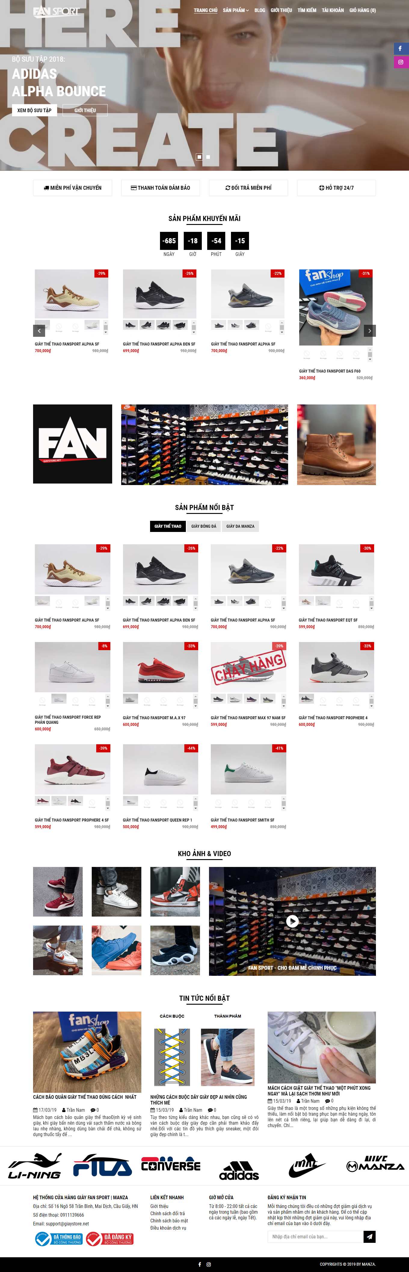 Thiết kế Web bán giày thể thao giaystore.net