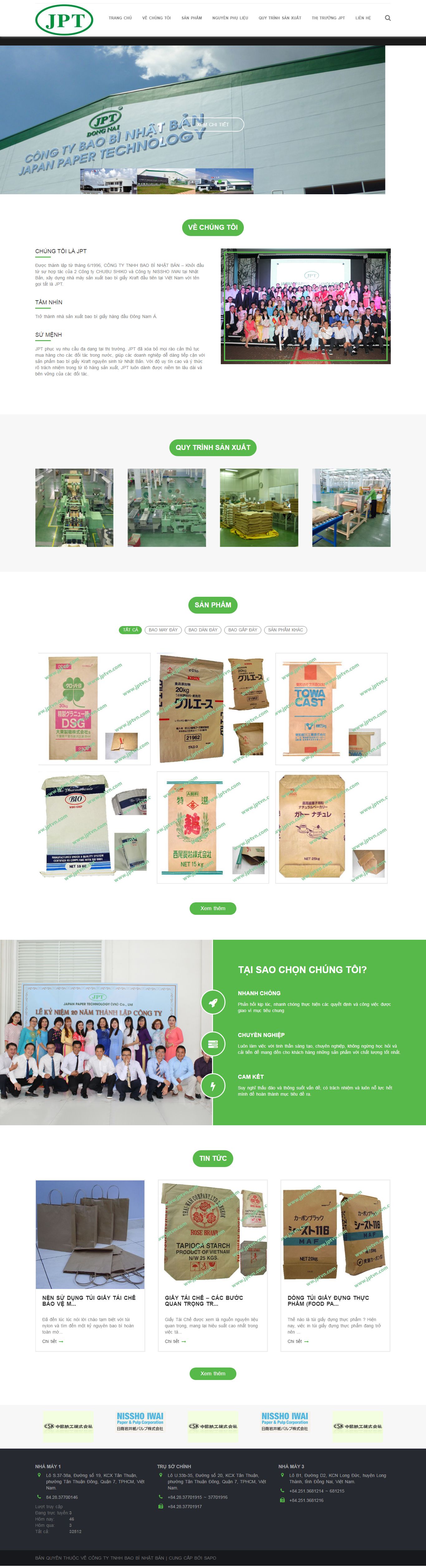 Thiết kế Web sản xuất bao bì jptvn.com