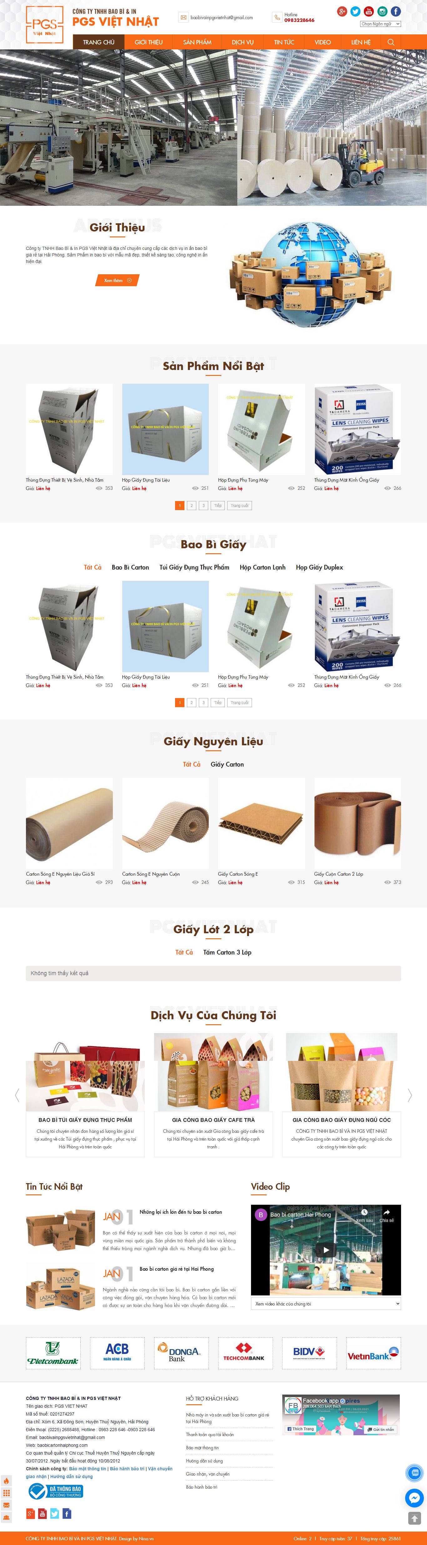 Thiết kế Web sản xuất bao bì baobicartonhaiphong.com