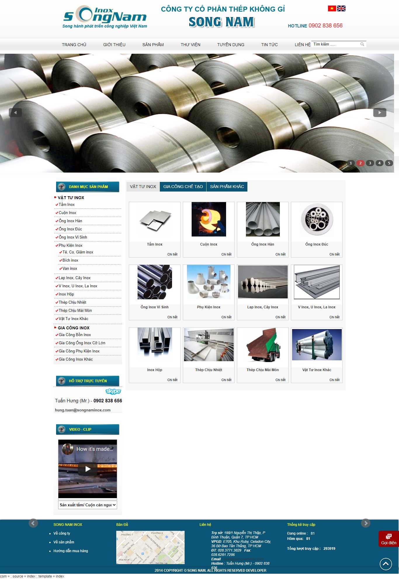 Thiết kế Web inox songnaminox.com