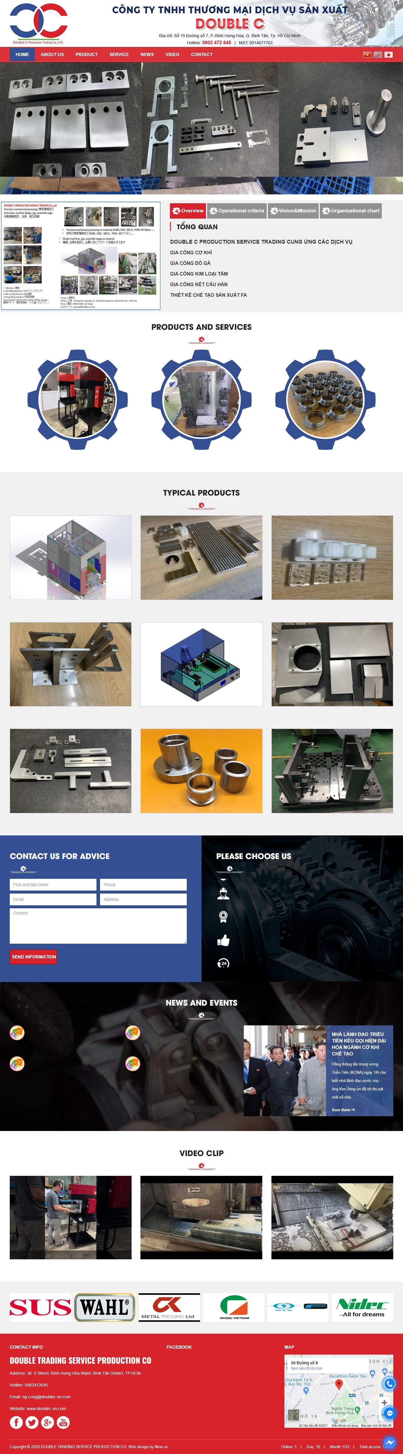 Thiết kế Web cơ khí doublec-vn.com