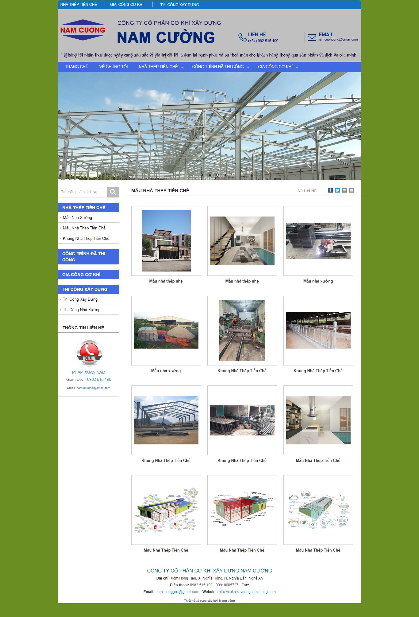 Thiết kế Web cơ khí cokhixaydungnamcuong.com