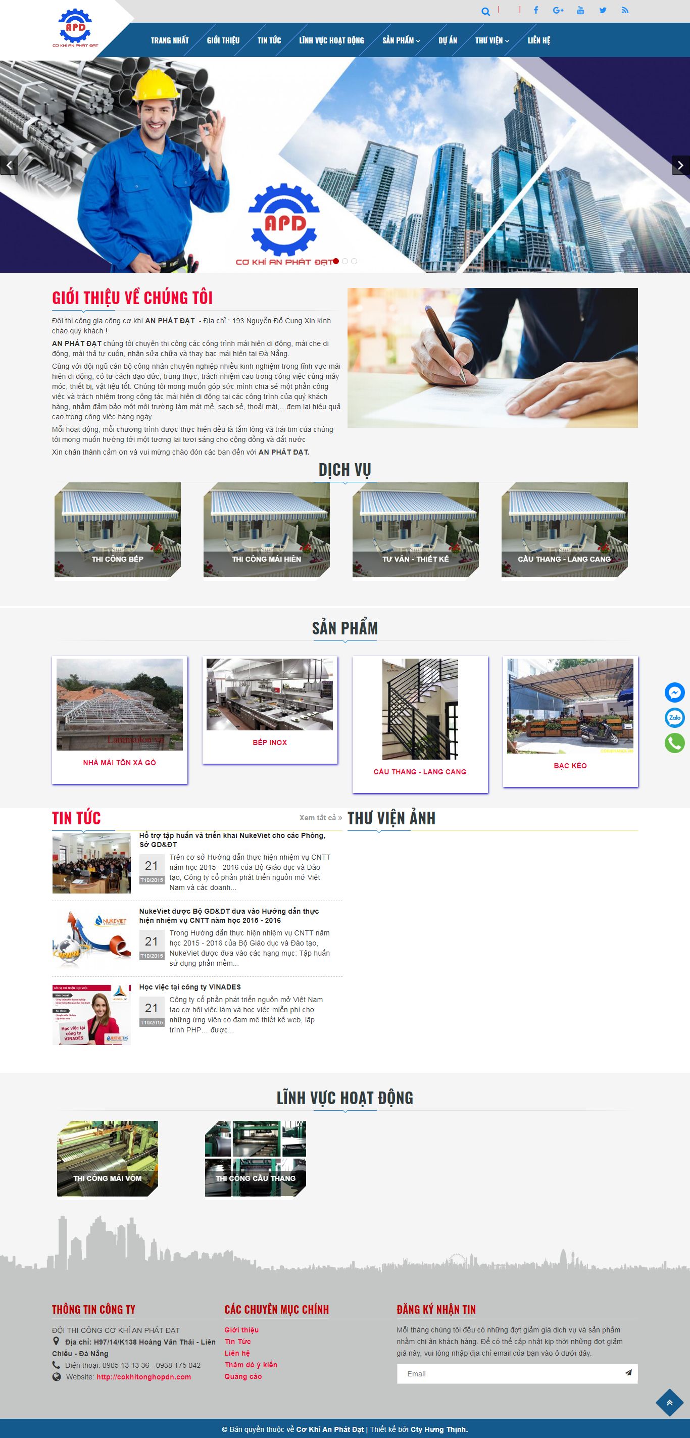 Thiết kế Web cơ khí cokhitonghopdn.com