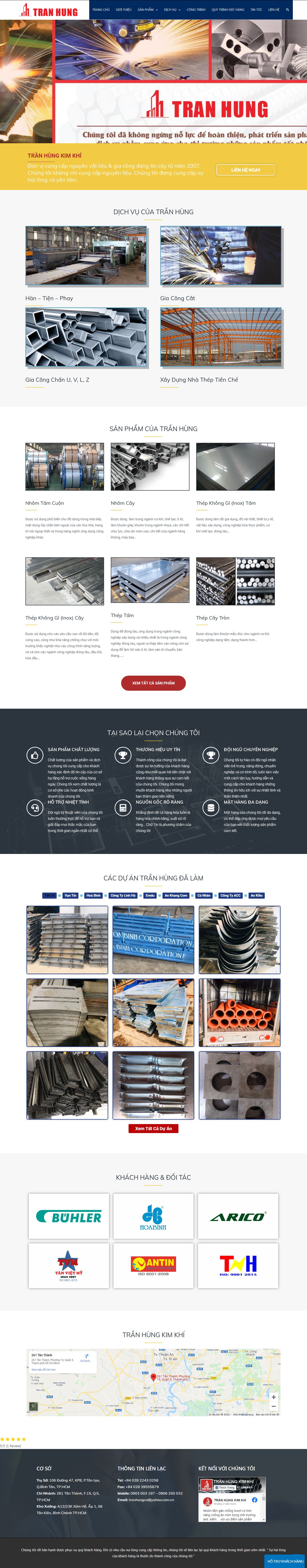 Thiết kế Web cơ khí tranhungmetal.com